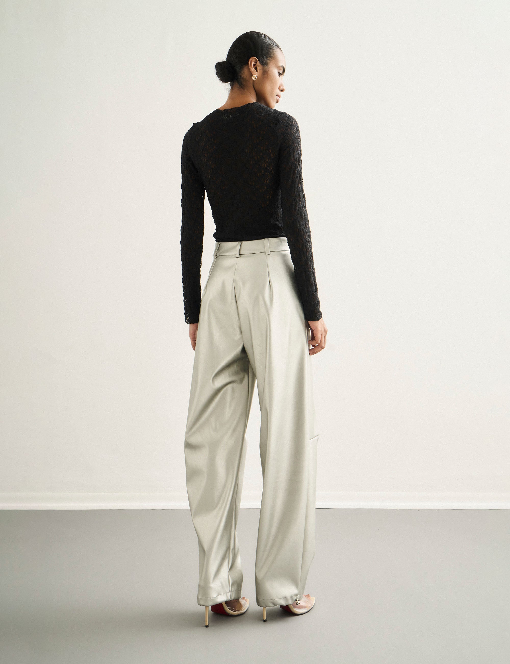 Calça Barbara Barrel Prata