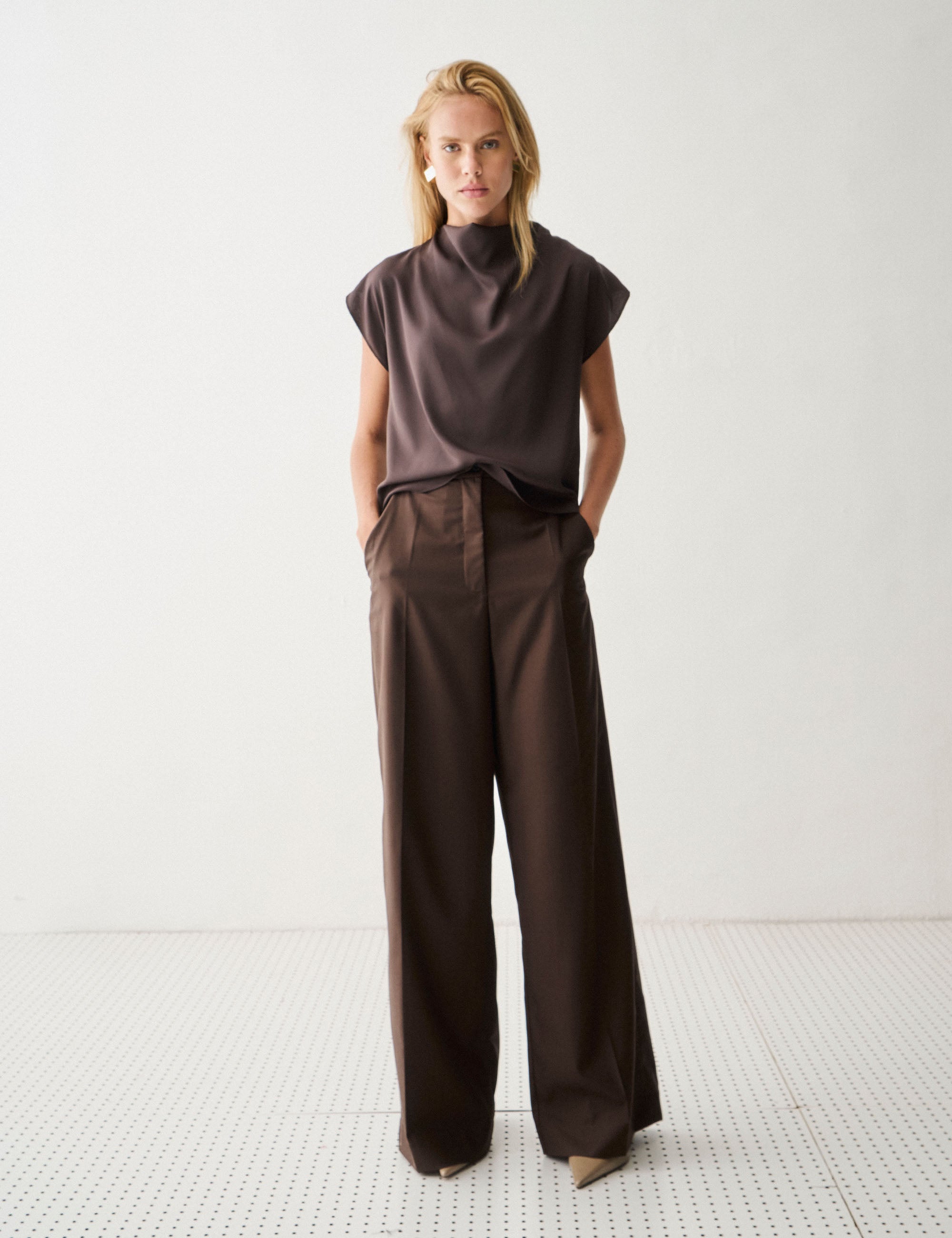 Calça Luiza Alfaiataria Marrom