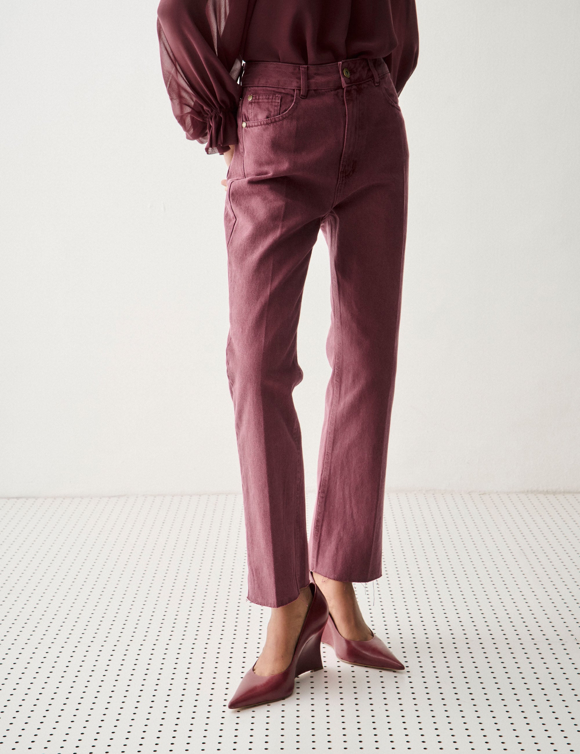 Calça Cindy Denim Bordeaux
