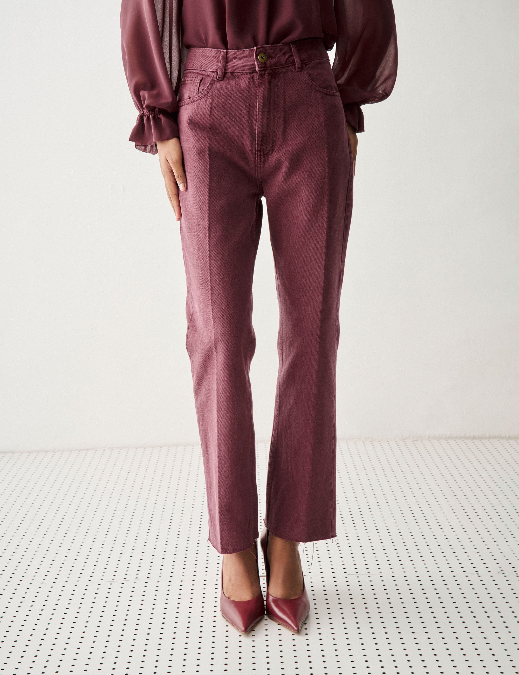 Calça Cindy Denim Bordeaux
