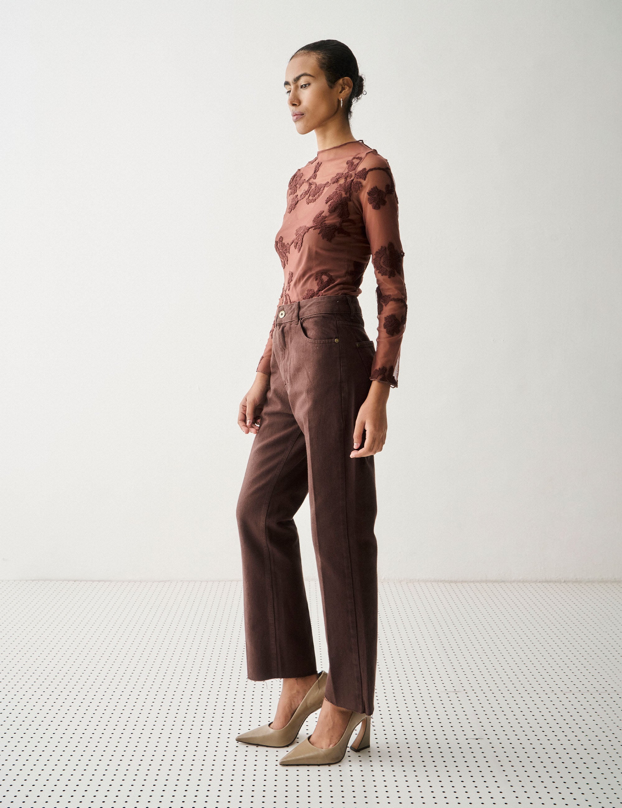 Calça Cindy Denim Marrom