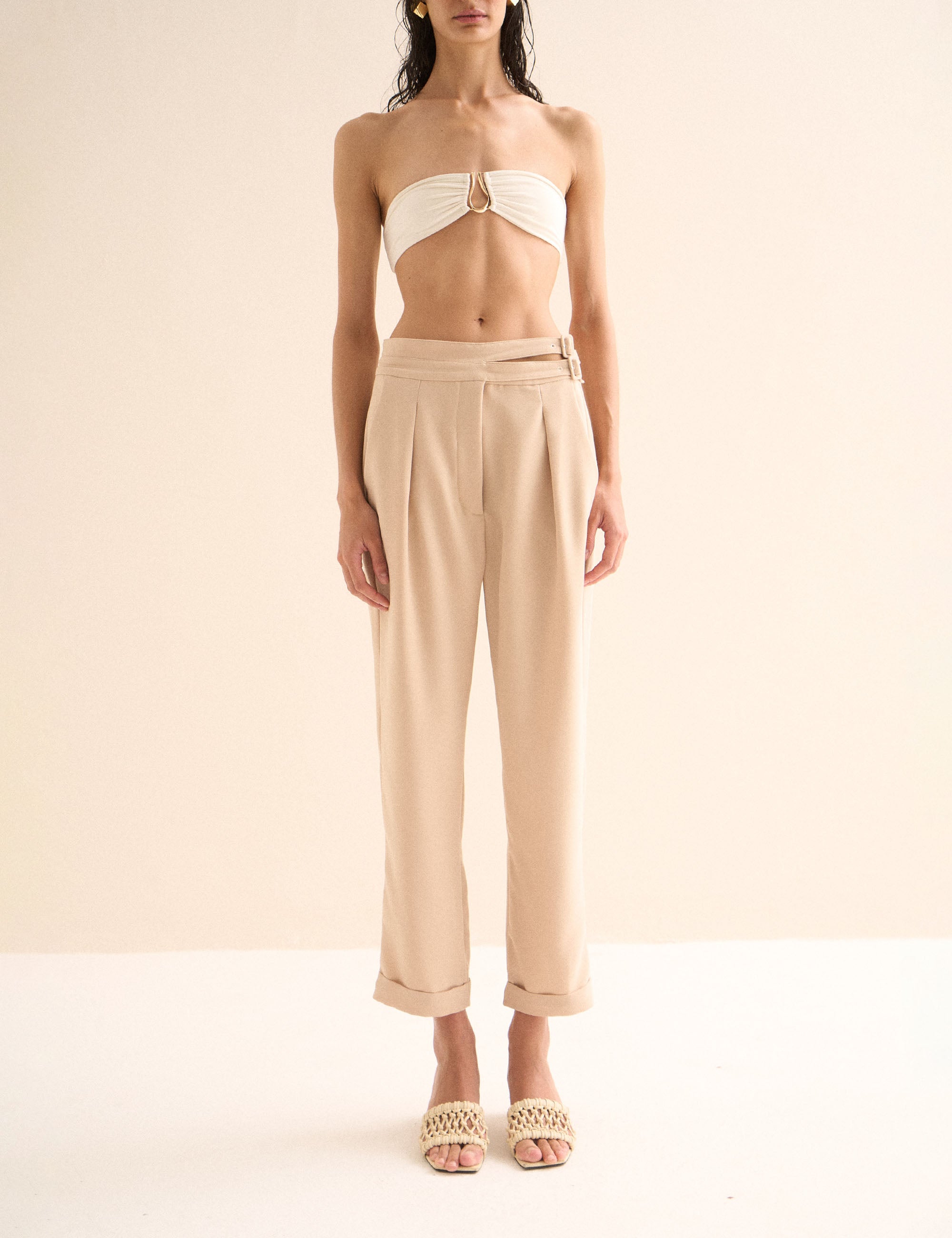 Calça Dani Crepe Areia