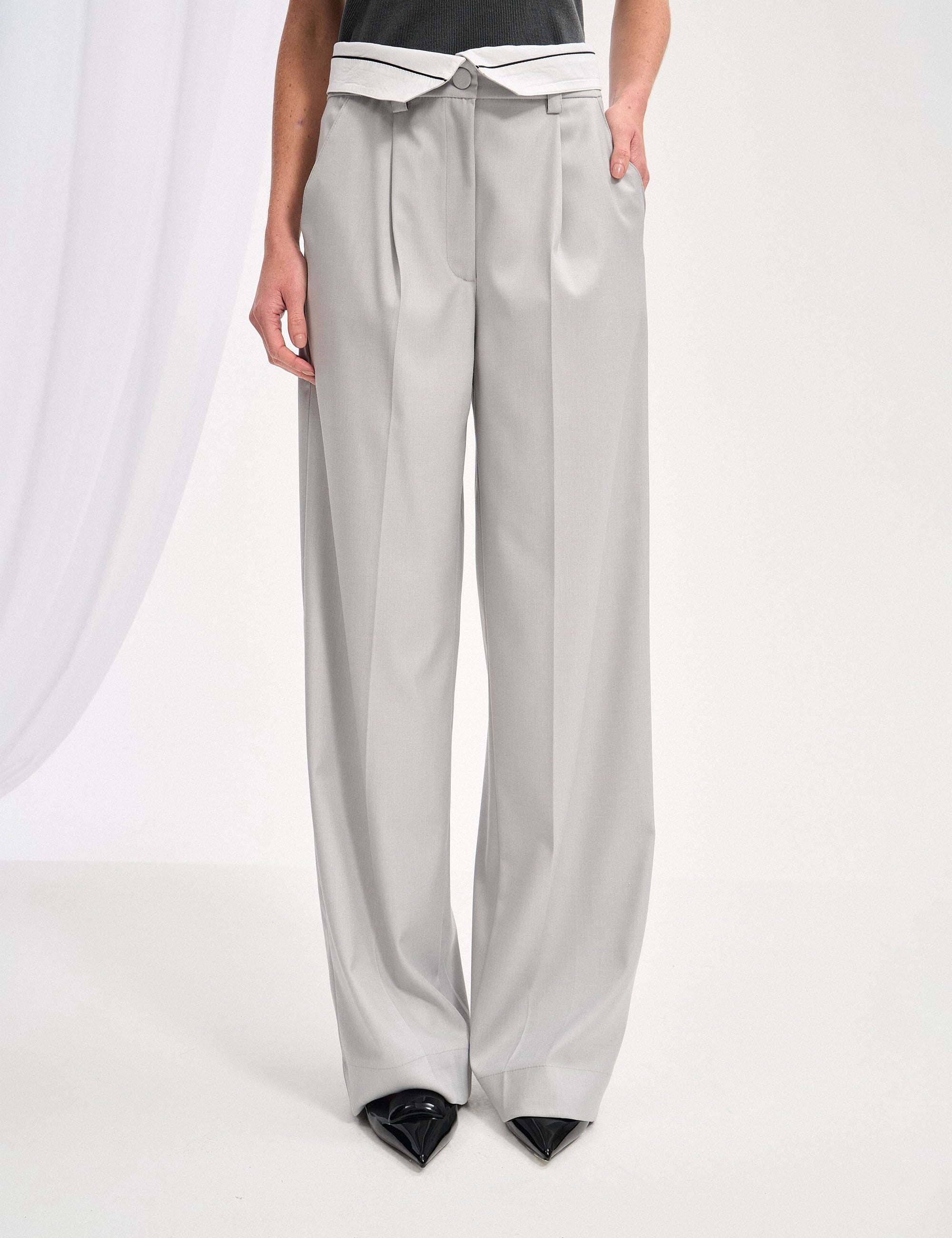 Calça Ellise Alfaiataria Cinza