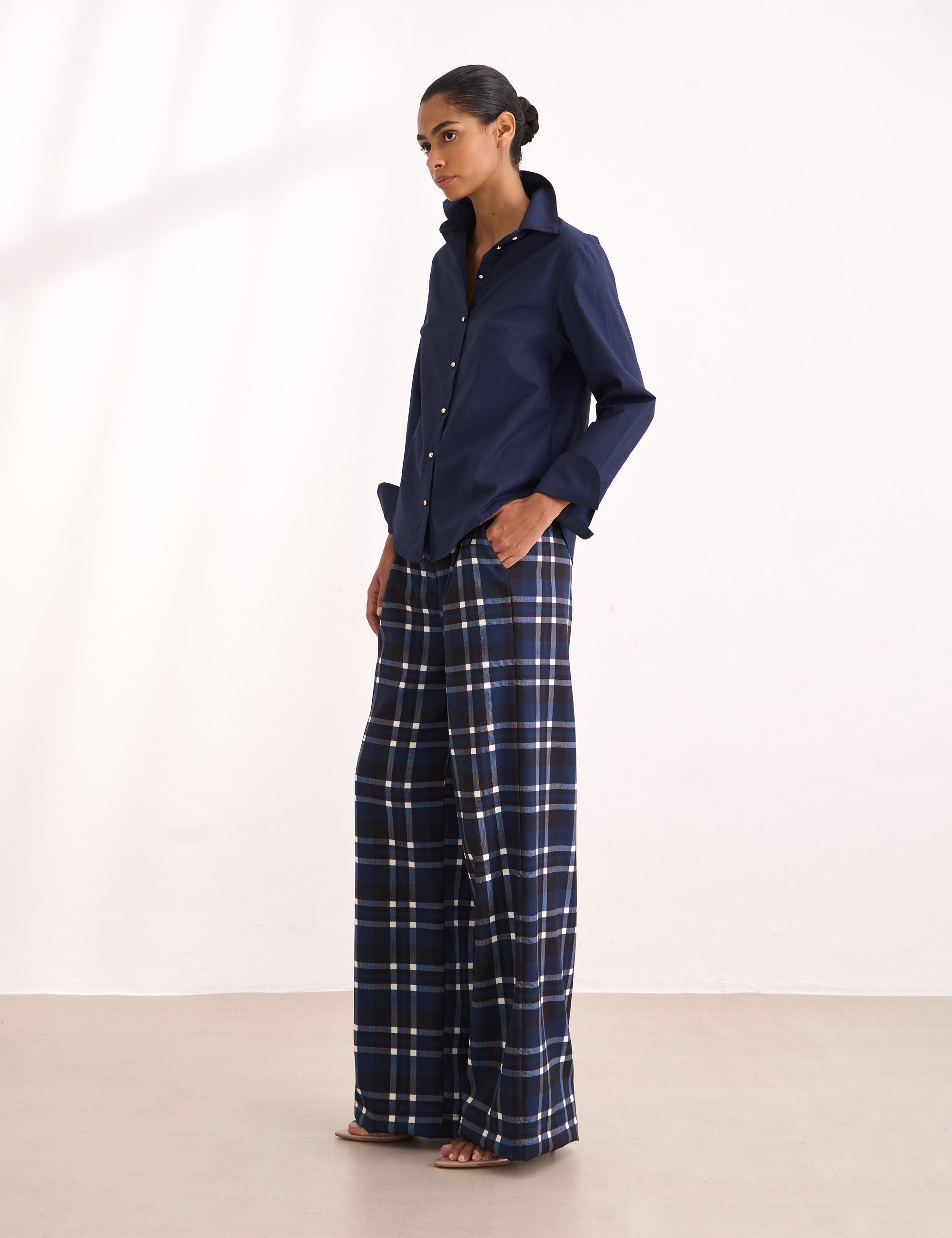 Calça Francis Xadrez Marinho