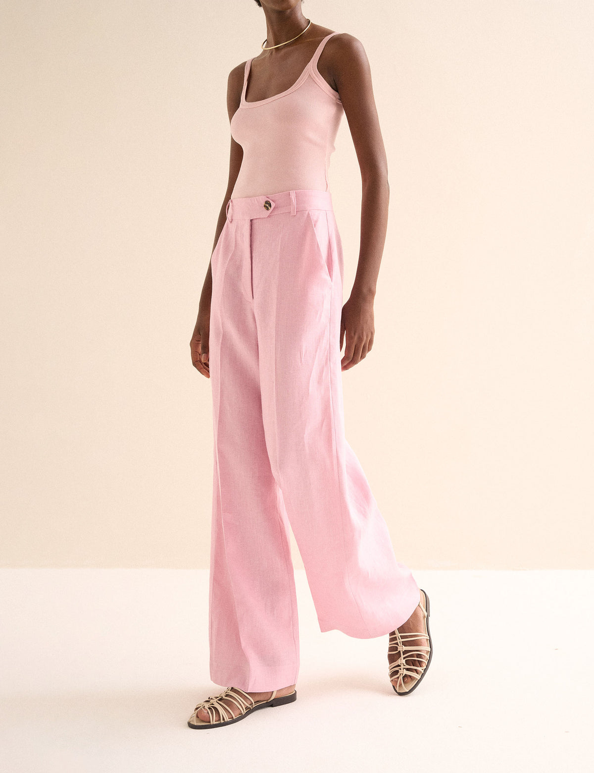 Calça Ipanema Linho Rosa