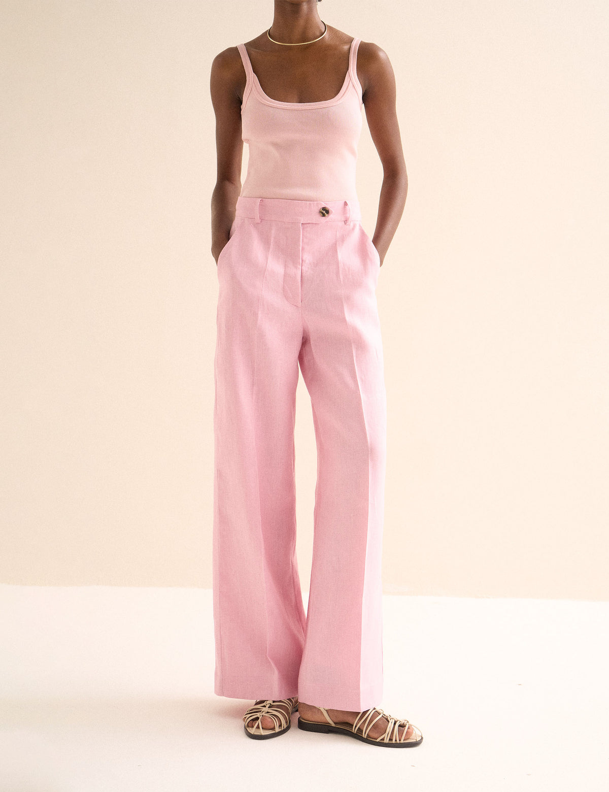 Calça Ipanema Linho Rosa