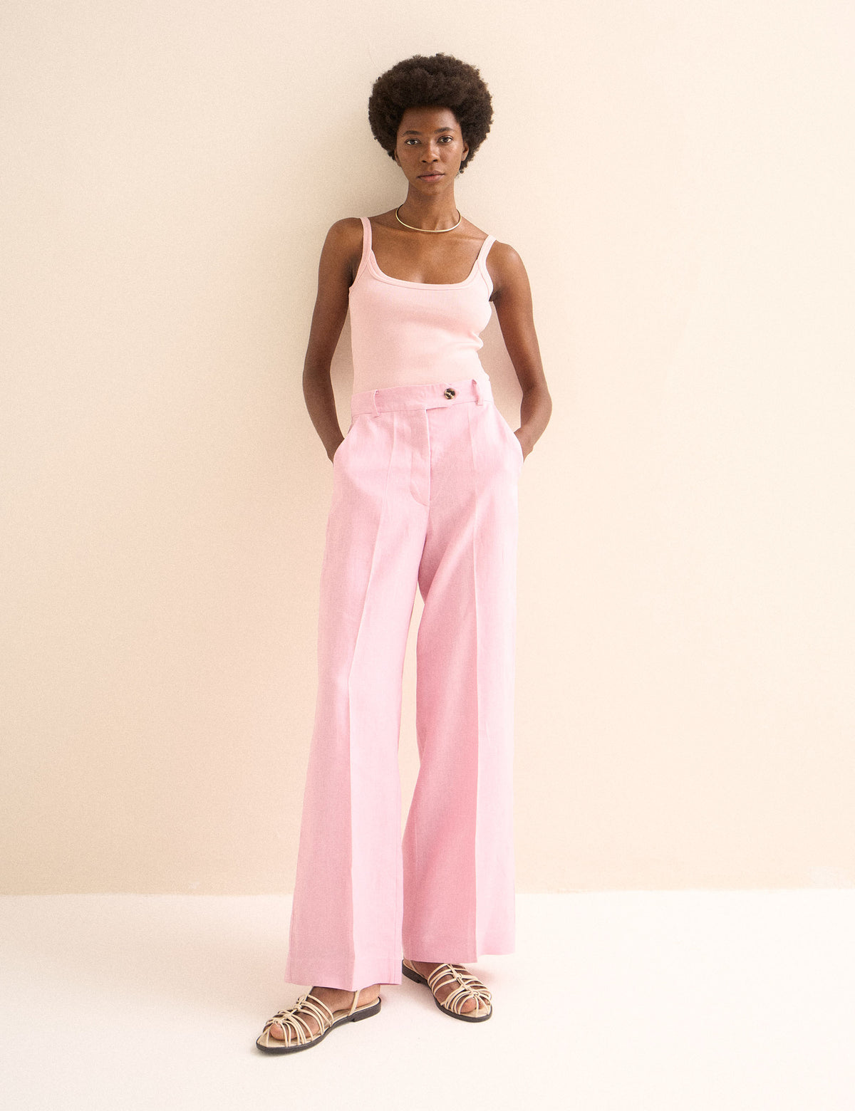 Calça Ipanema Linho Rosa