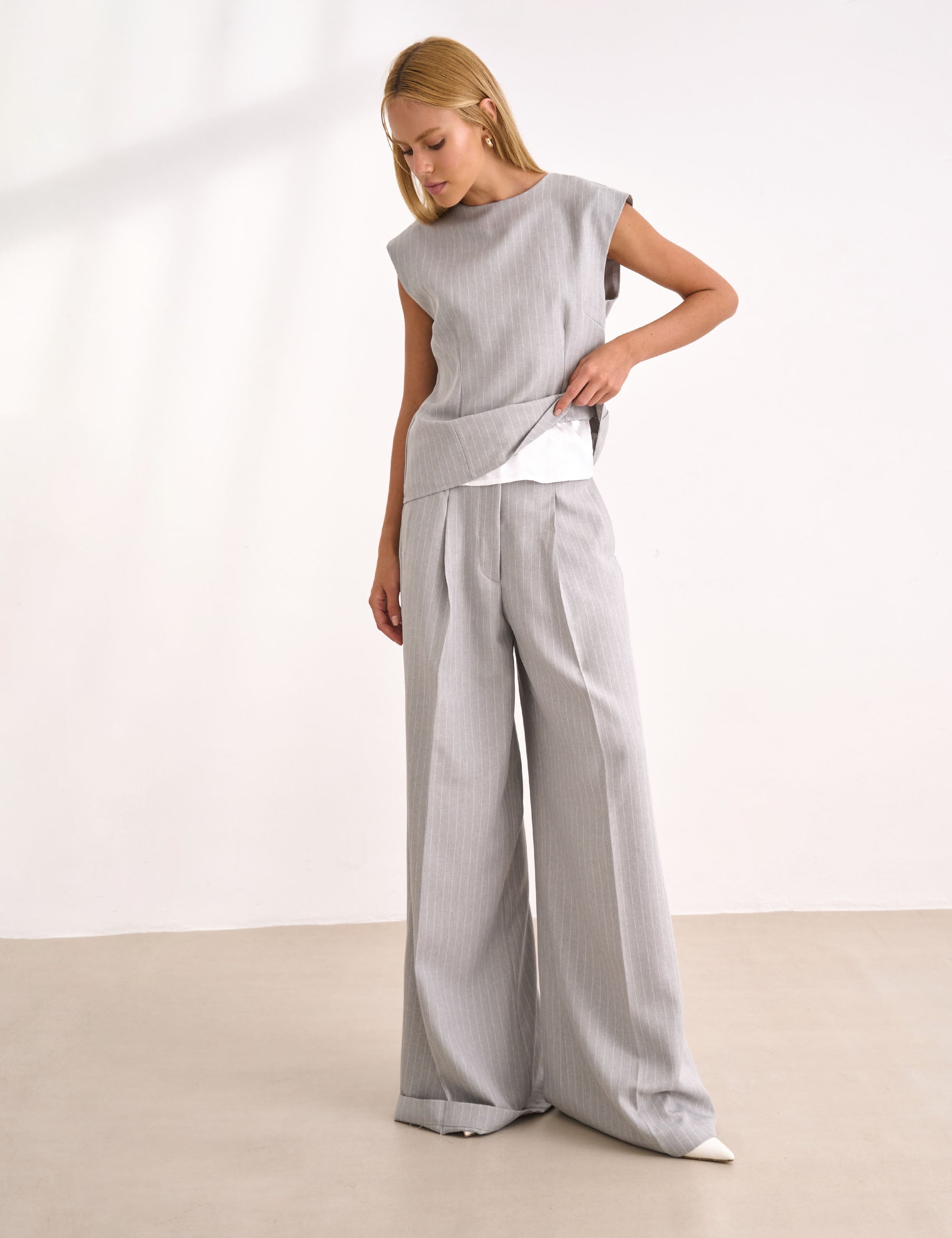 Calça Magriet Alfaiataria Cinza