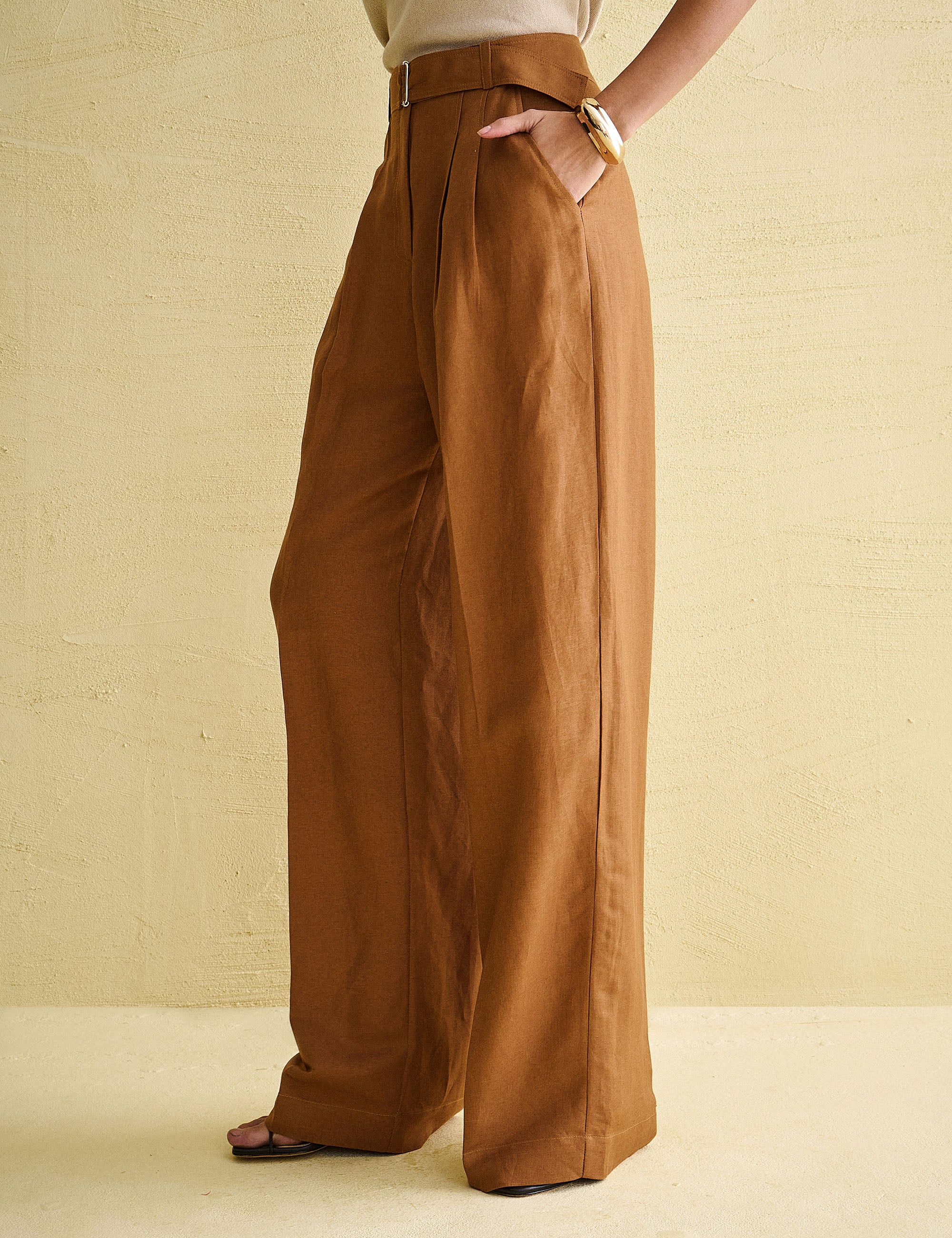 Calça Margarida Viscose Marrom