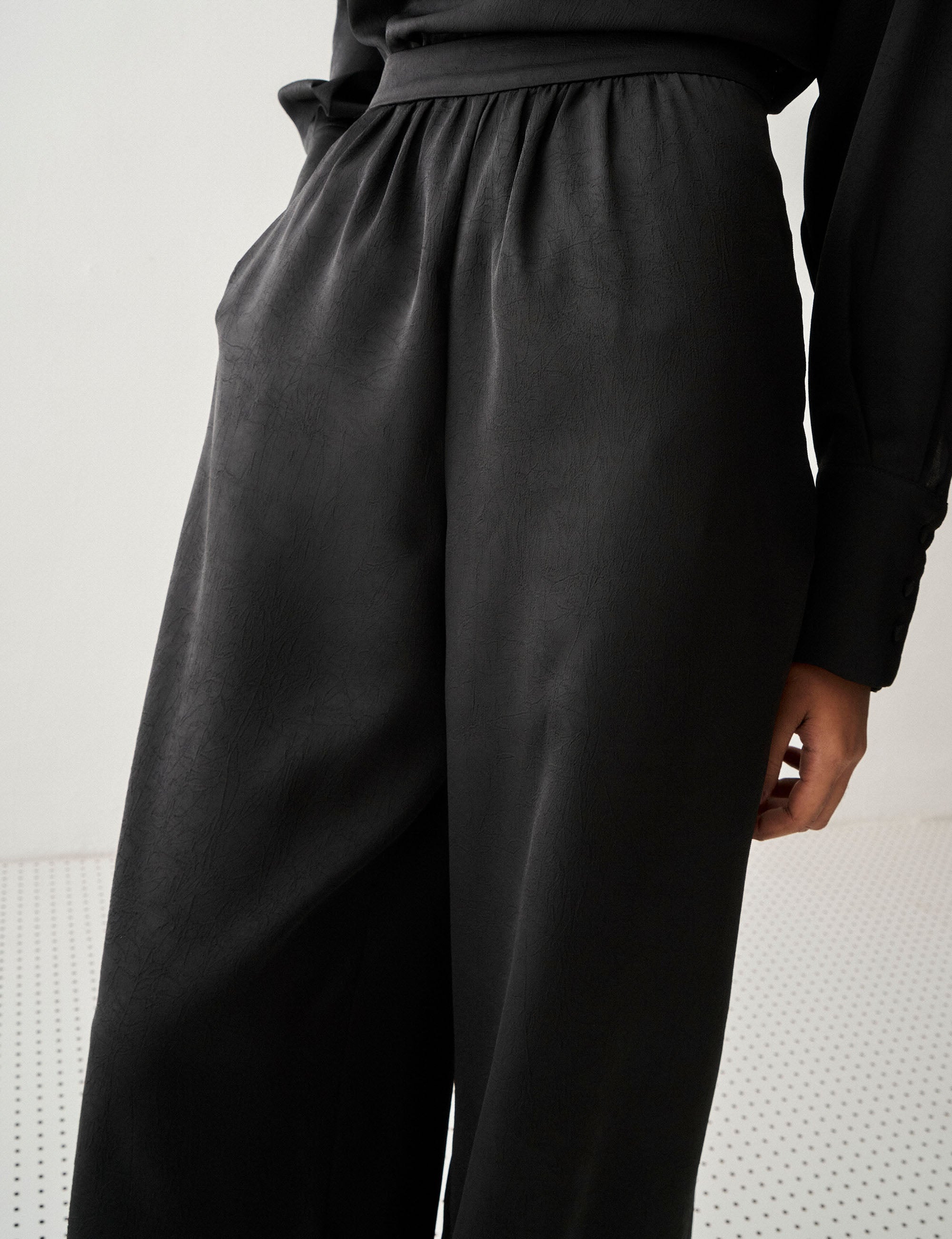 Calça Lenço Mayara Cetim Preto