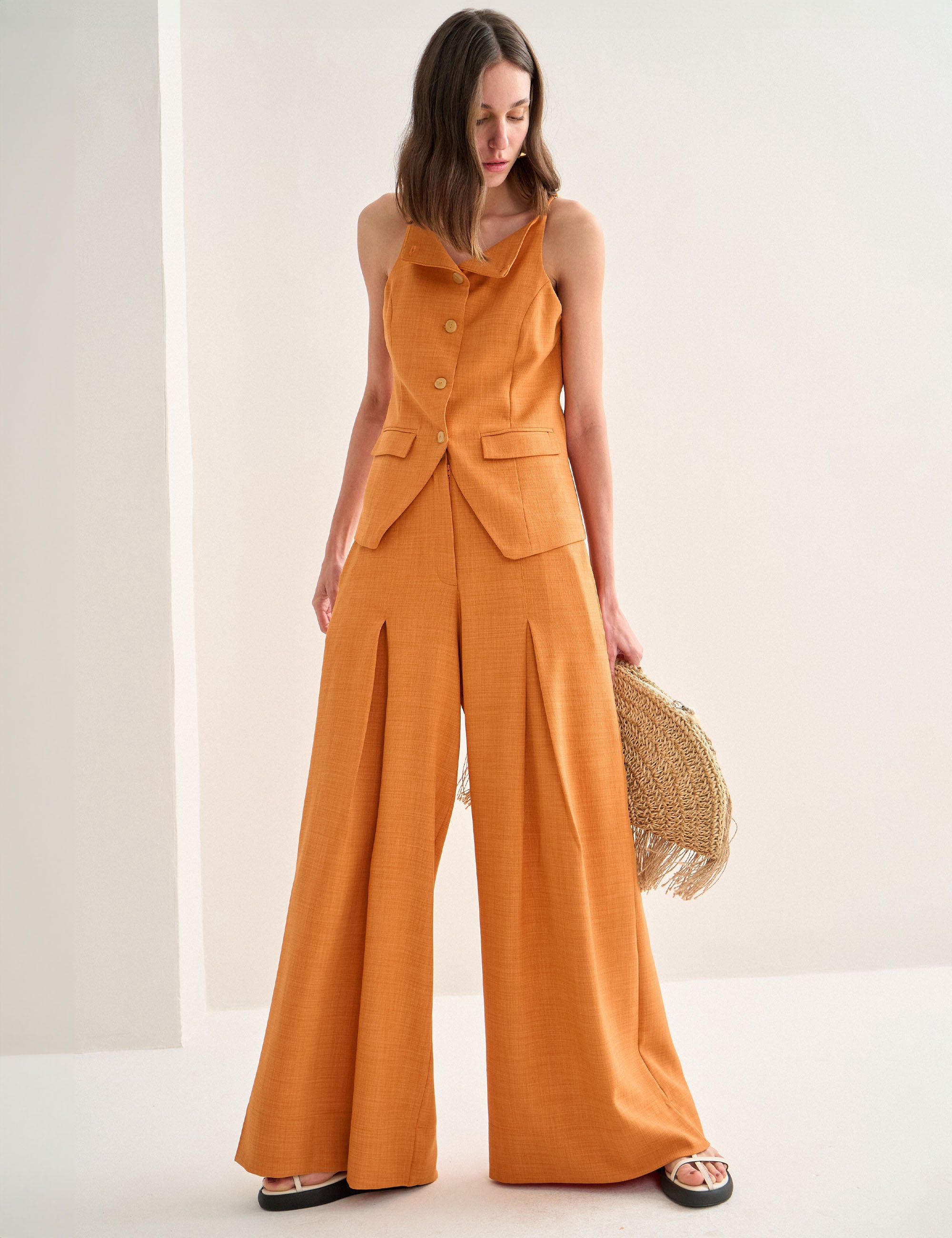 Calça Moana Alfaiataria Açafrão