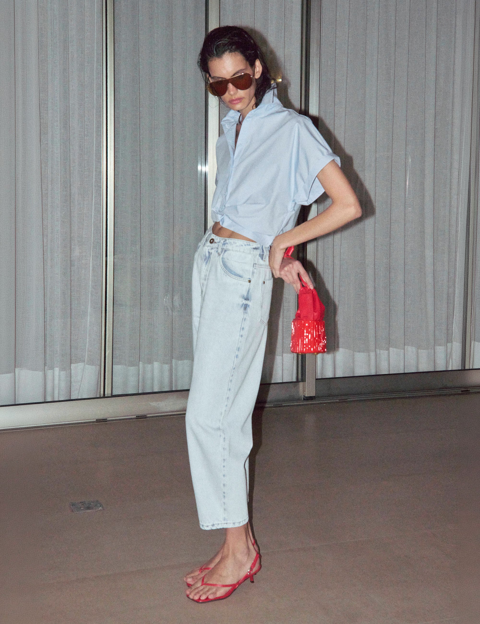 Calça Mom Fran Denim Claro