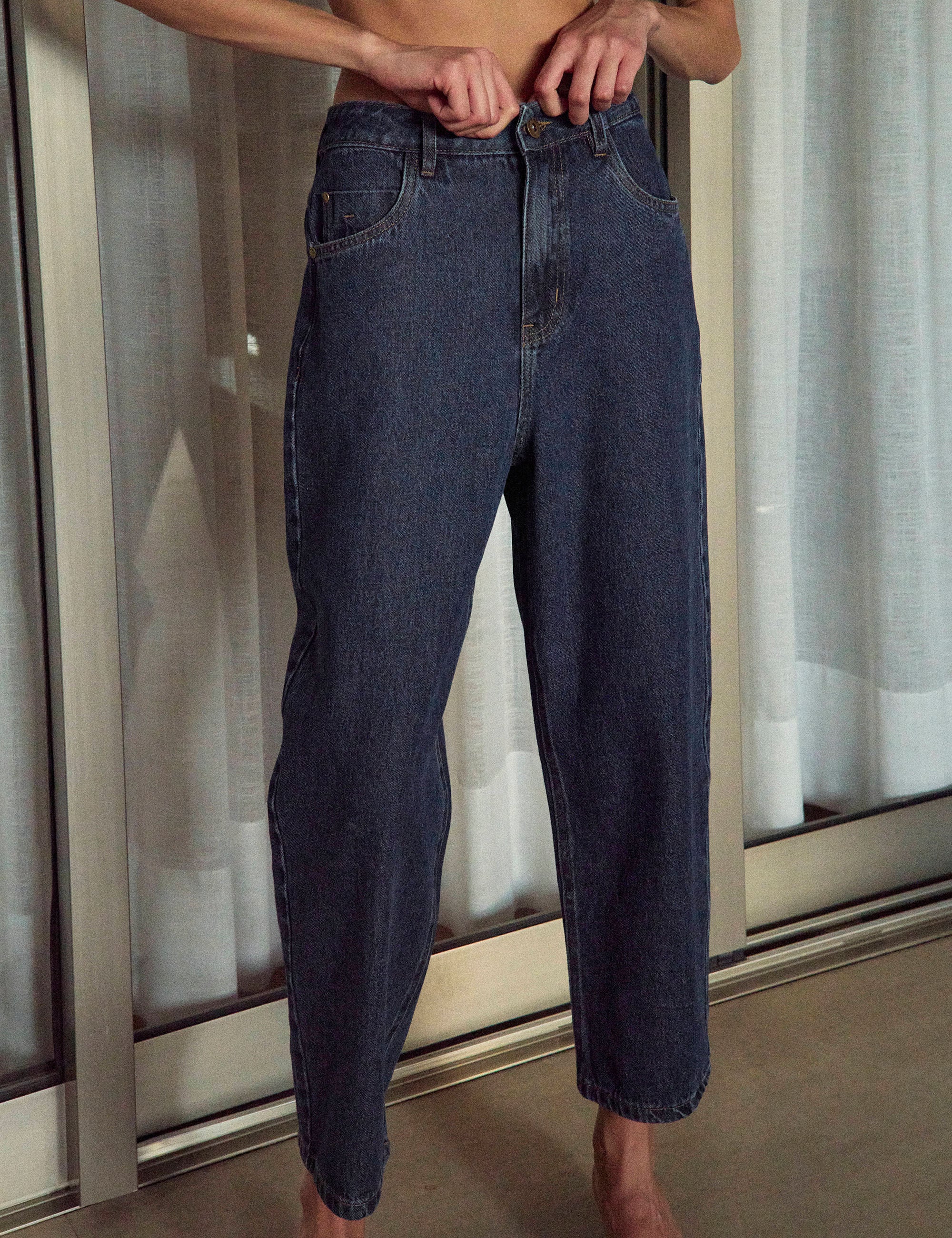 Calça Mom Fran Denim Médio