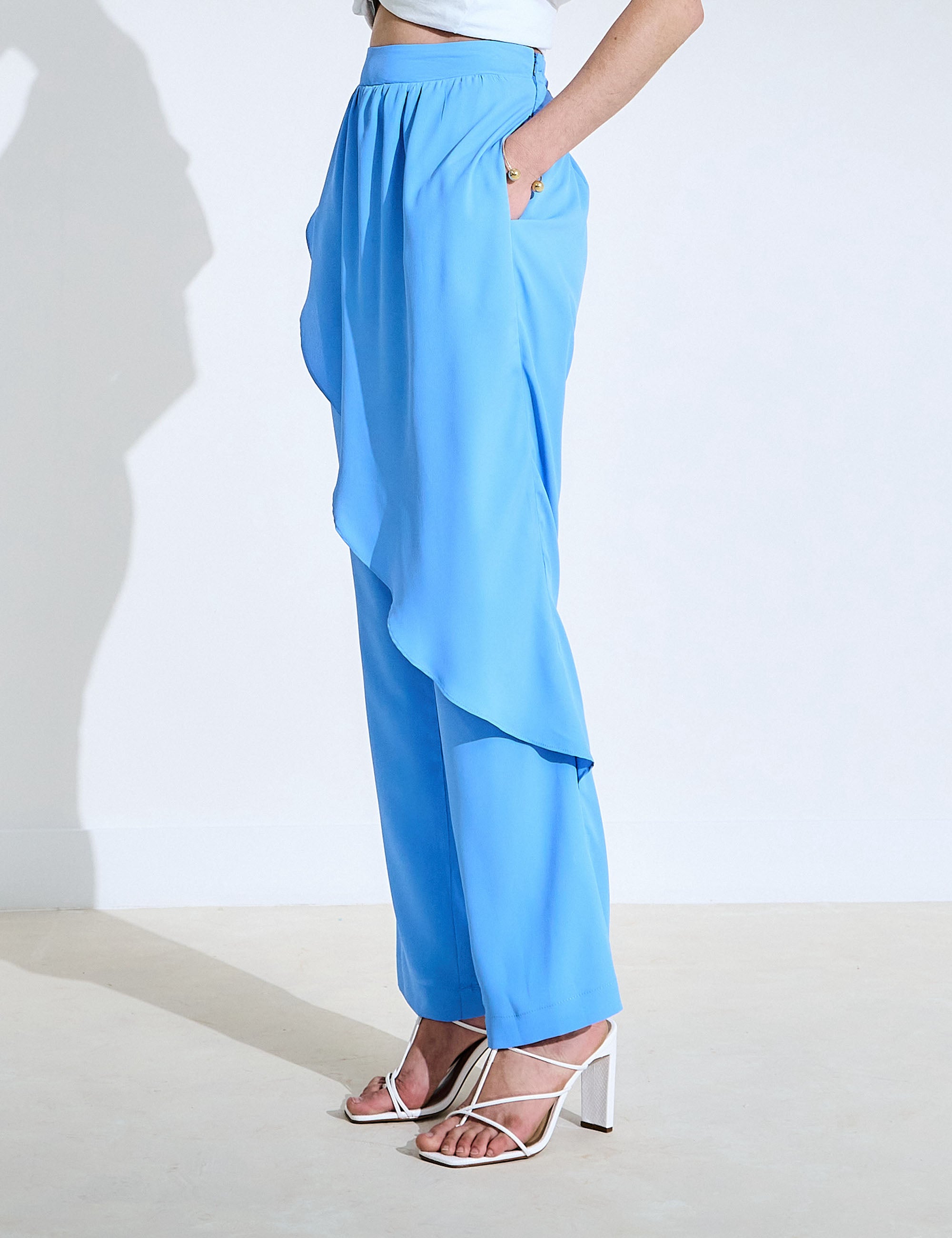 Calça Nara Crepe Azul