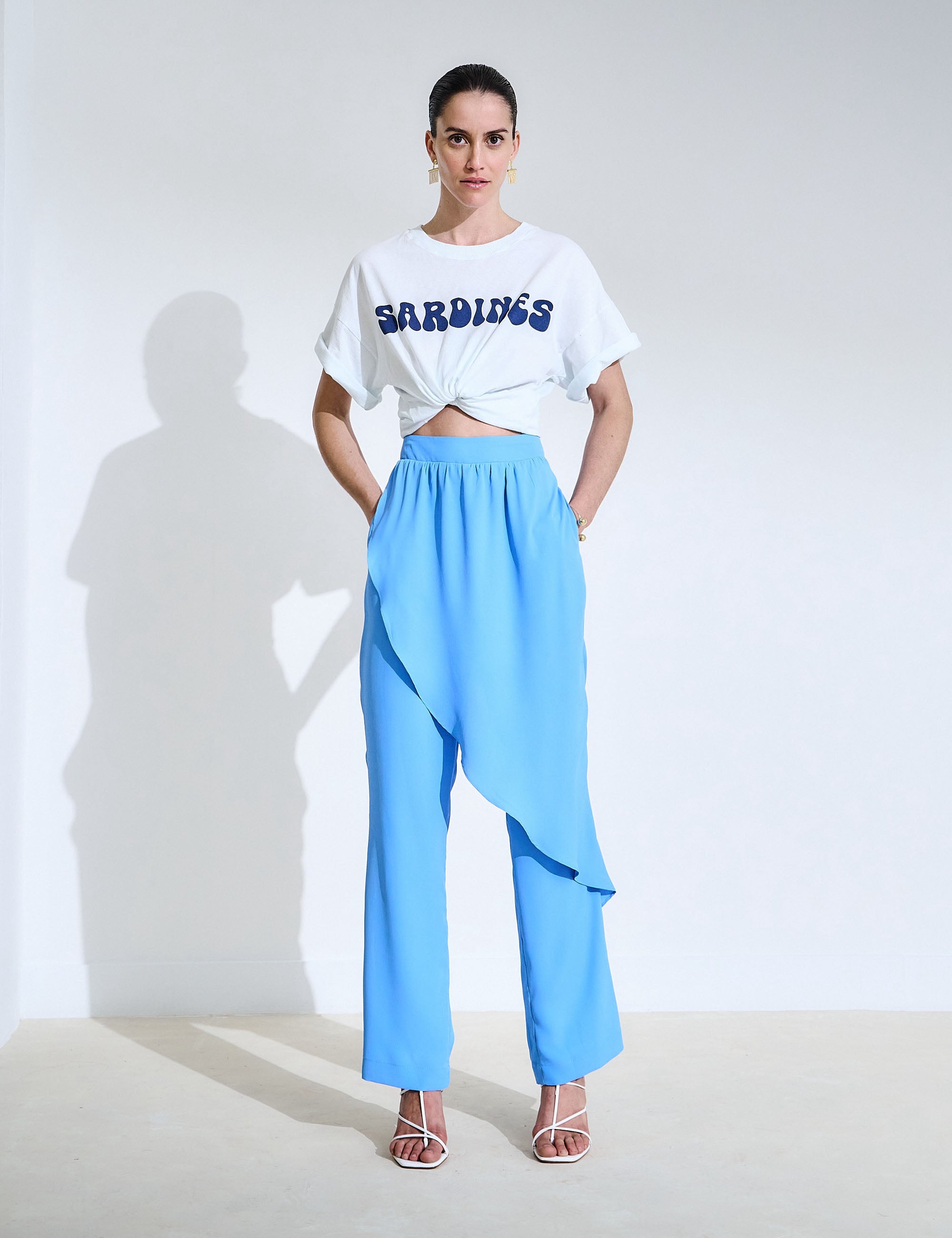 Calça Nara Crepe Azul