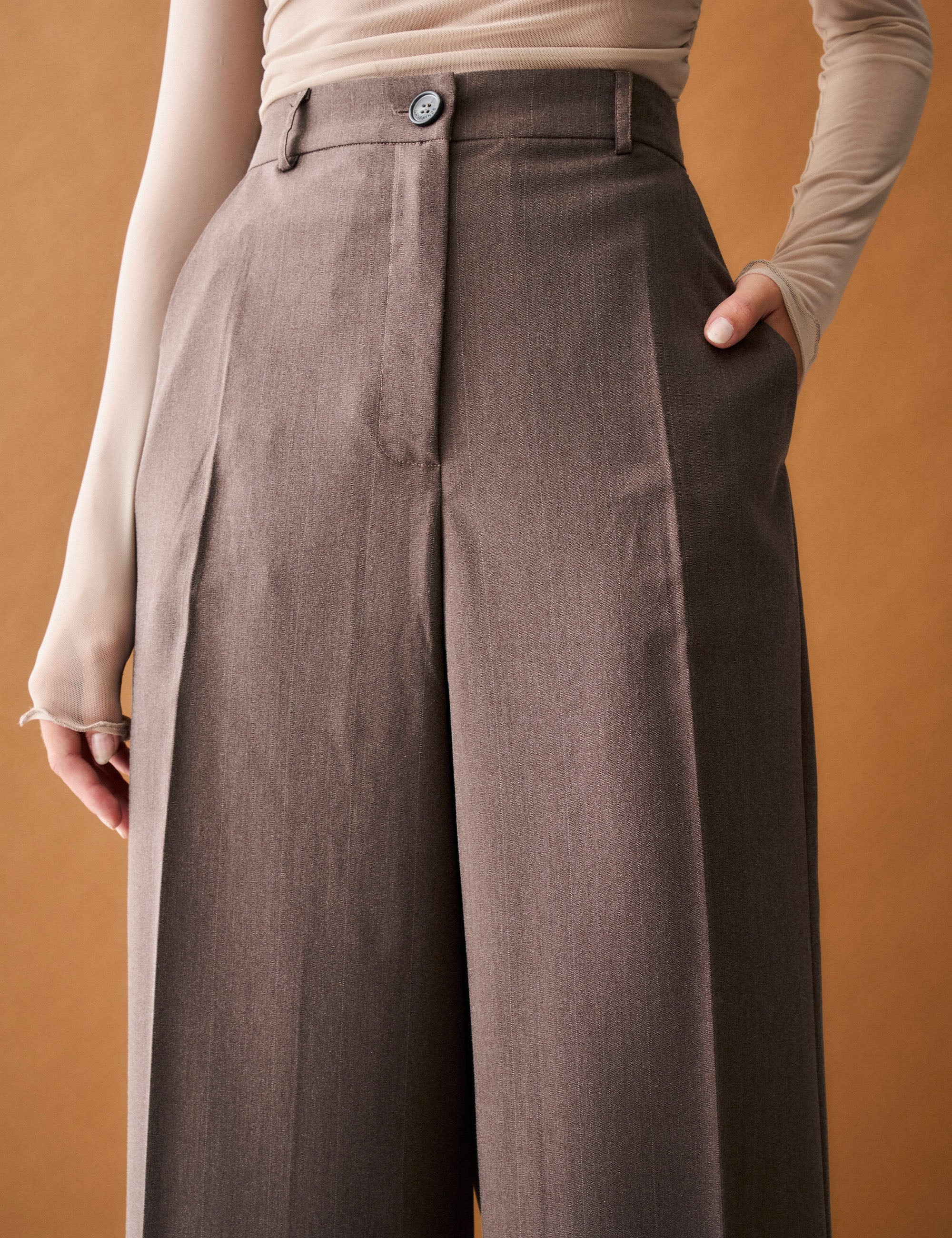Calça Nysa Alfaiataria Marrom