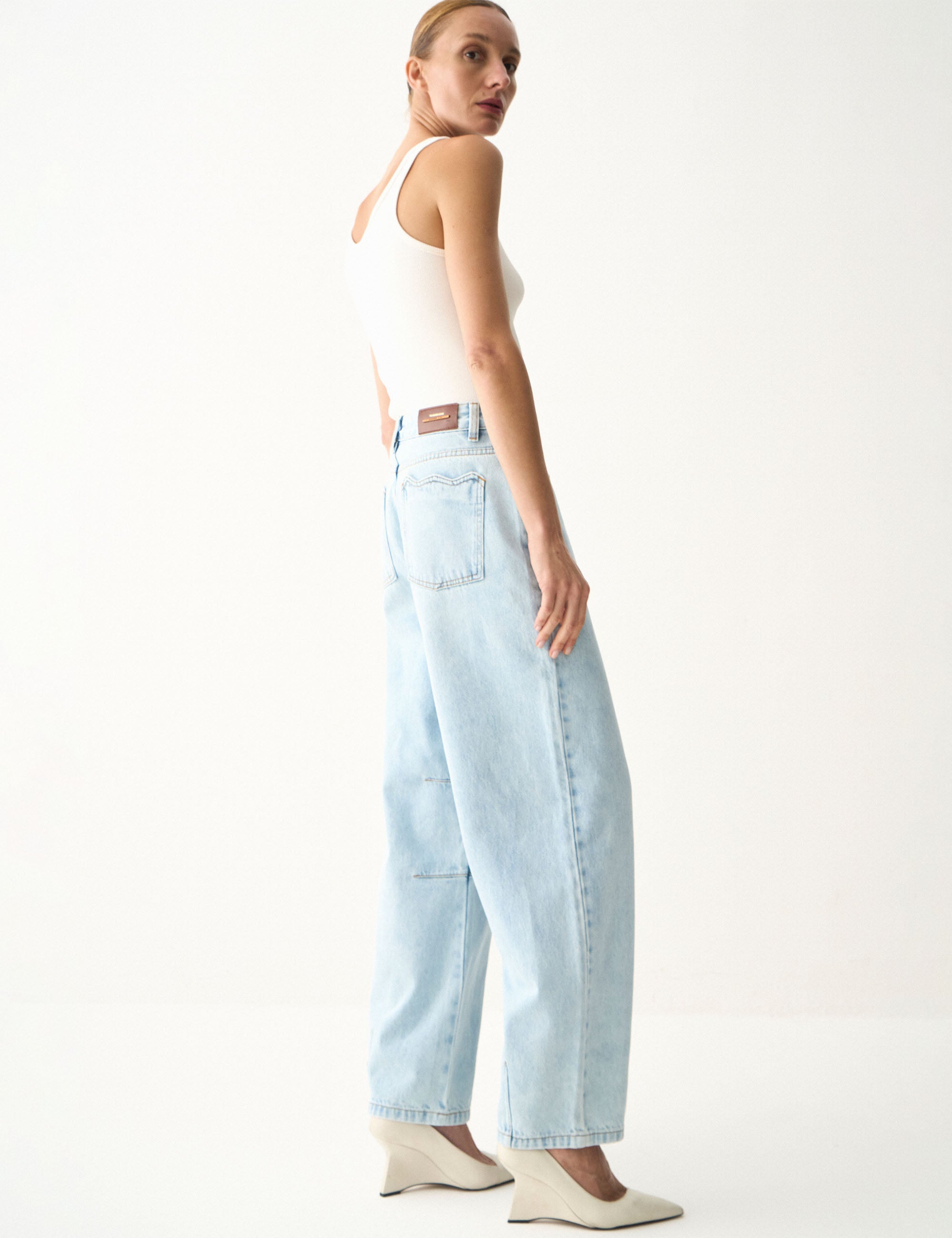 Calça Olivia Denim Jeans Claro | Nanaminze