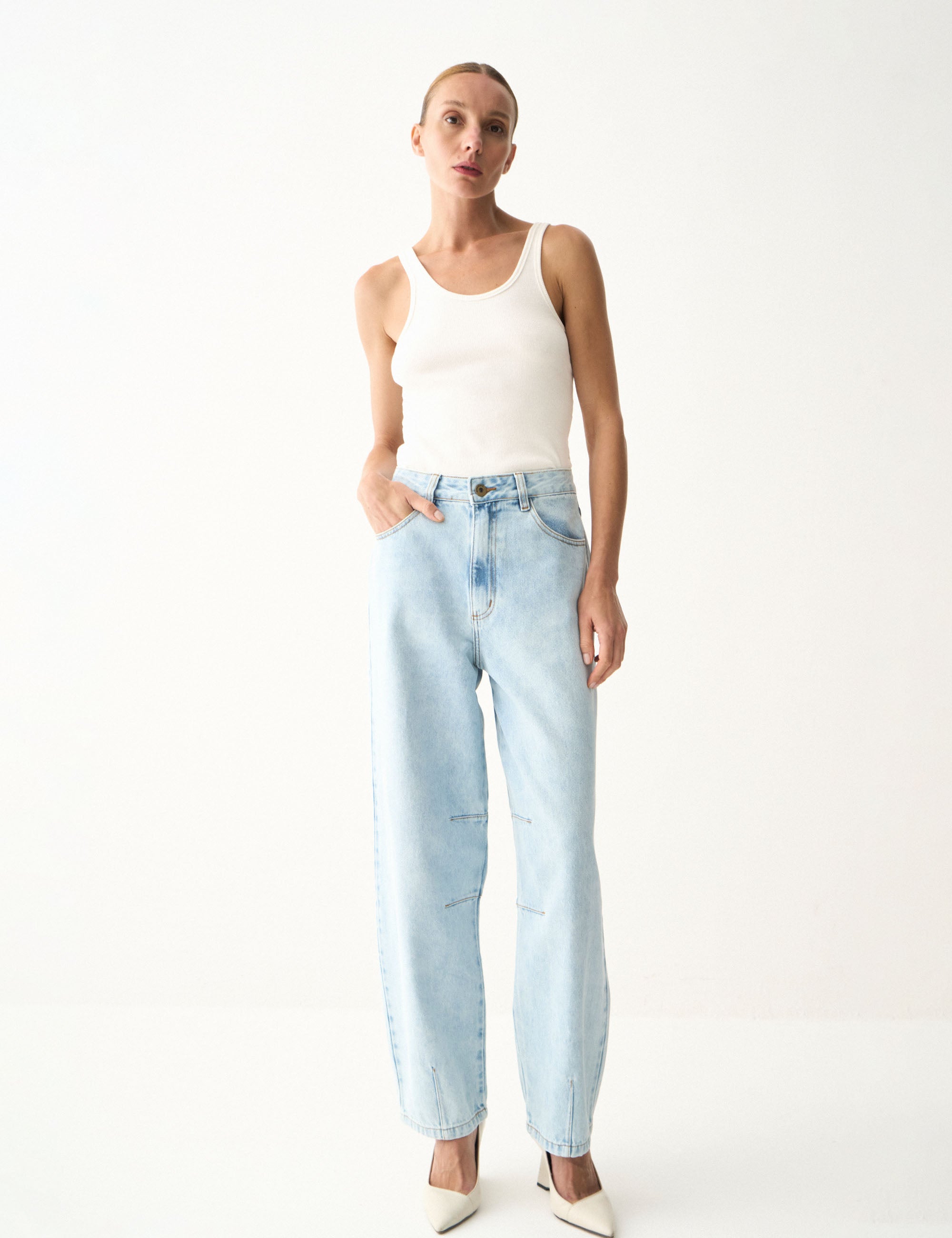 Calça Olivia Denim Jeans Claro | Nanaminze