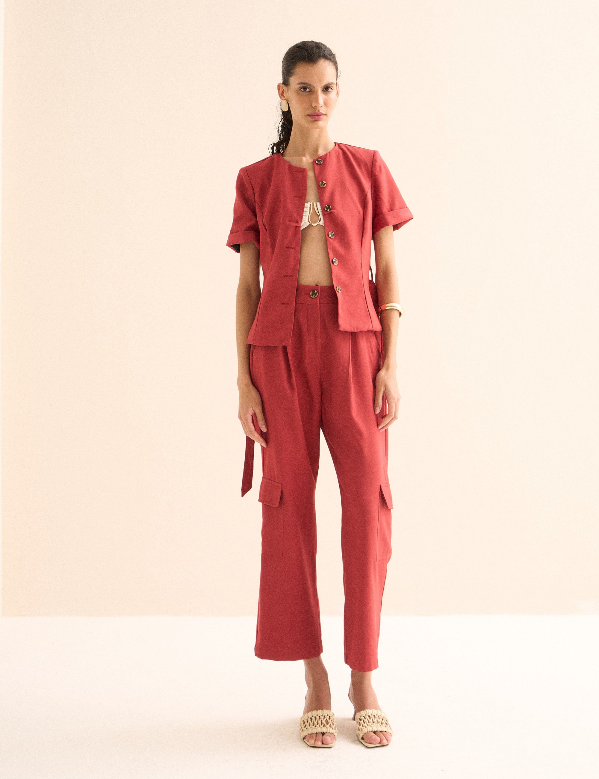 Calça Paola Viscose Vermelho