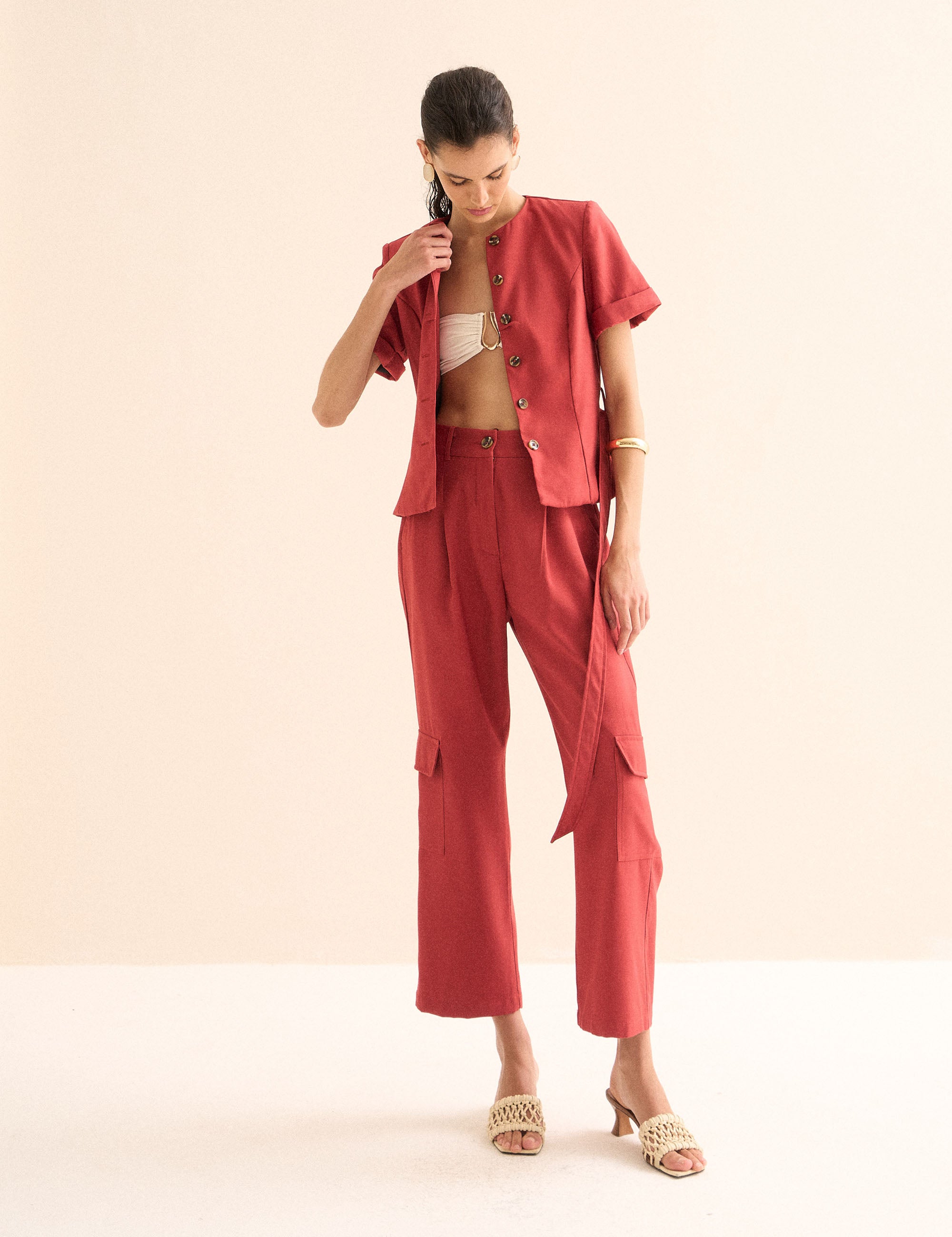 Calça Paola Viscose Vermelho