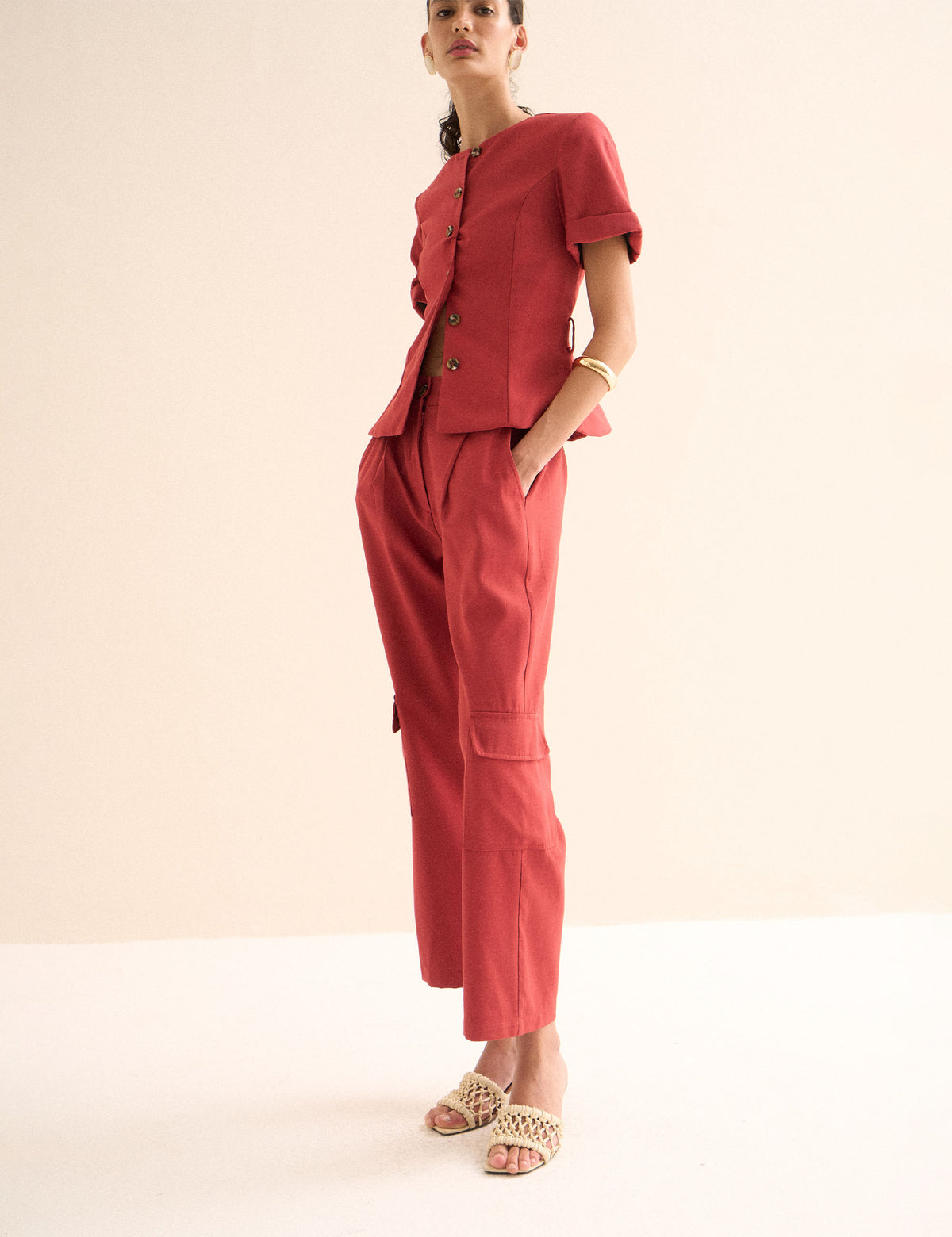 Calça Paola Viscose Vermelho
