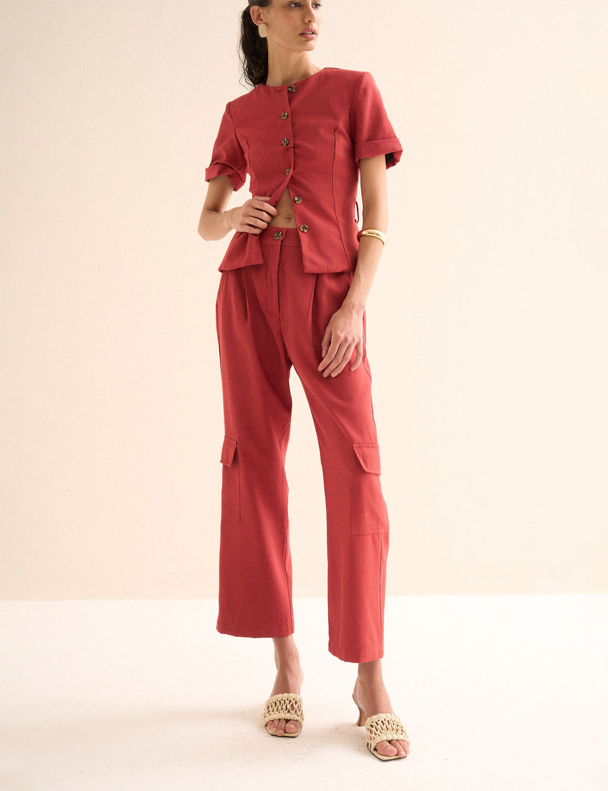Calça Paola Viscose Vermelho