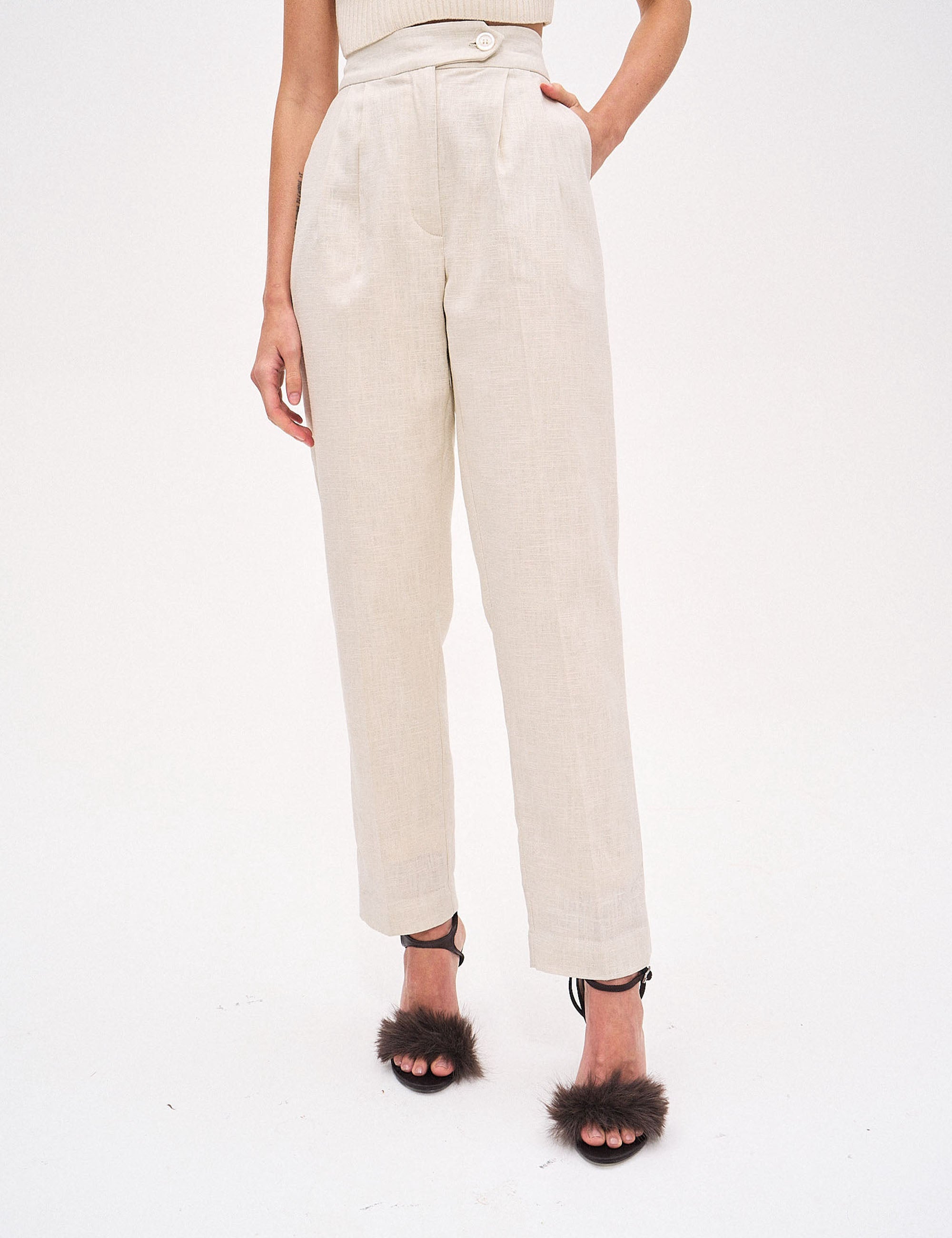 Calça Patrícia Algodão Areia