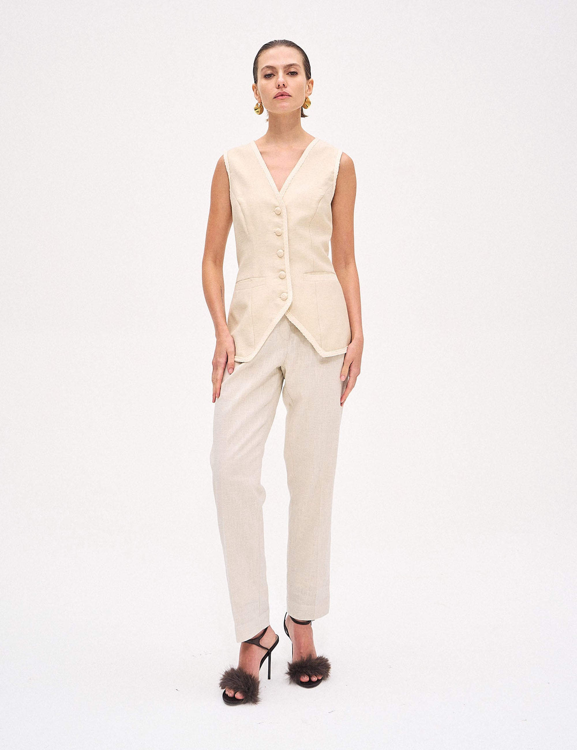 Calça Patrícia Algodão Areia
