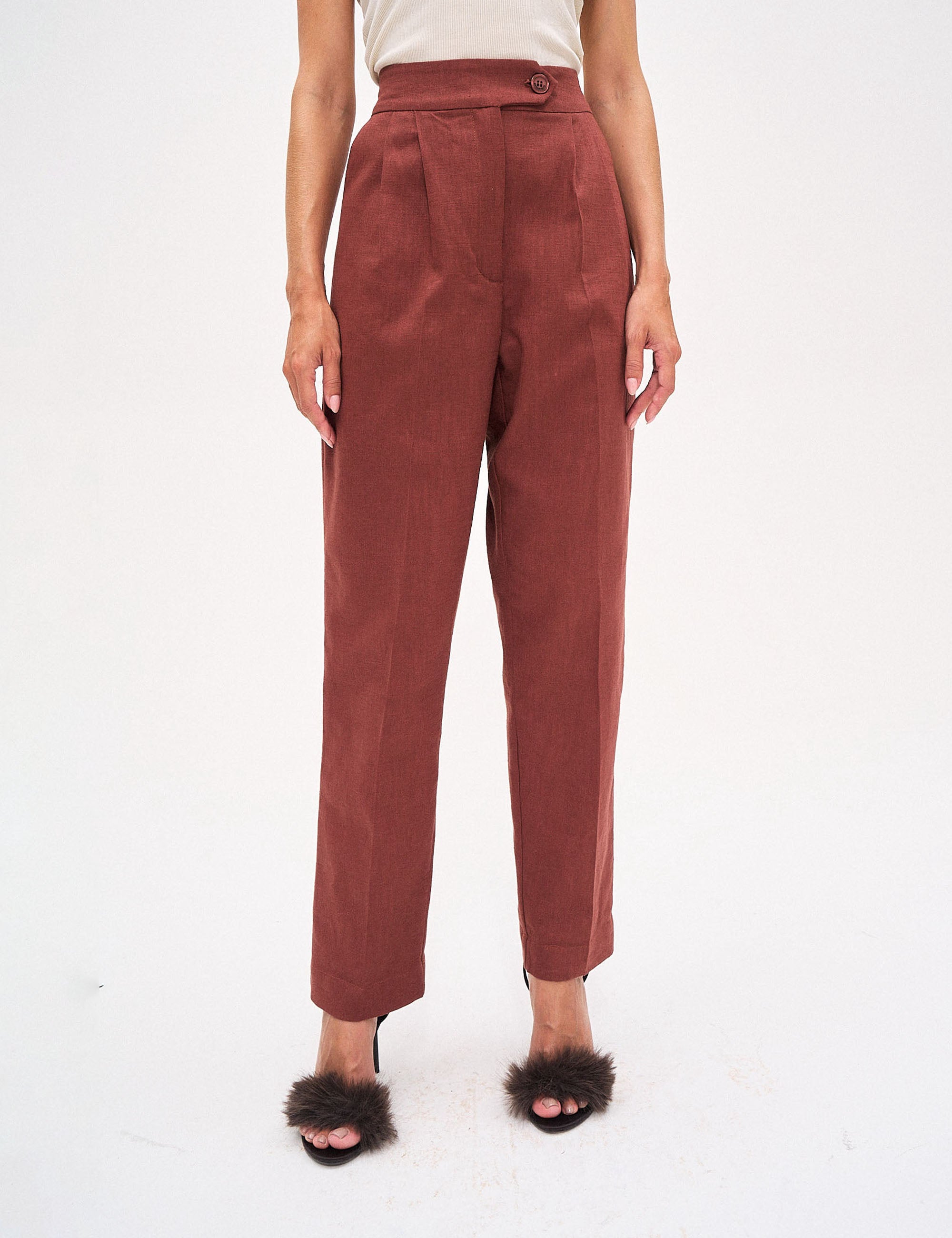 Calça Patrícia Algodão Marrom