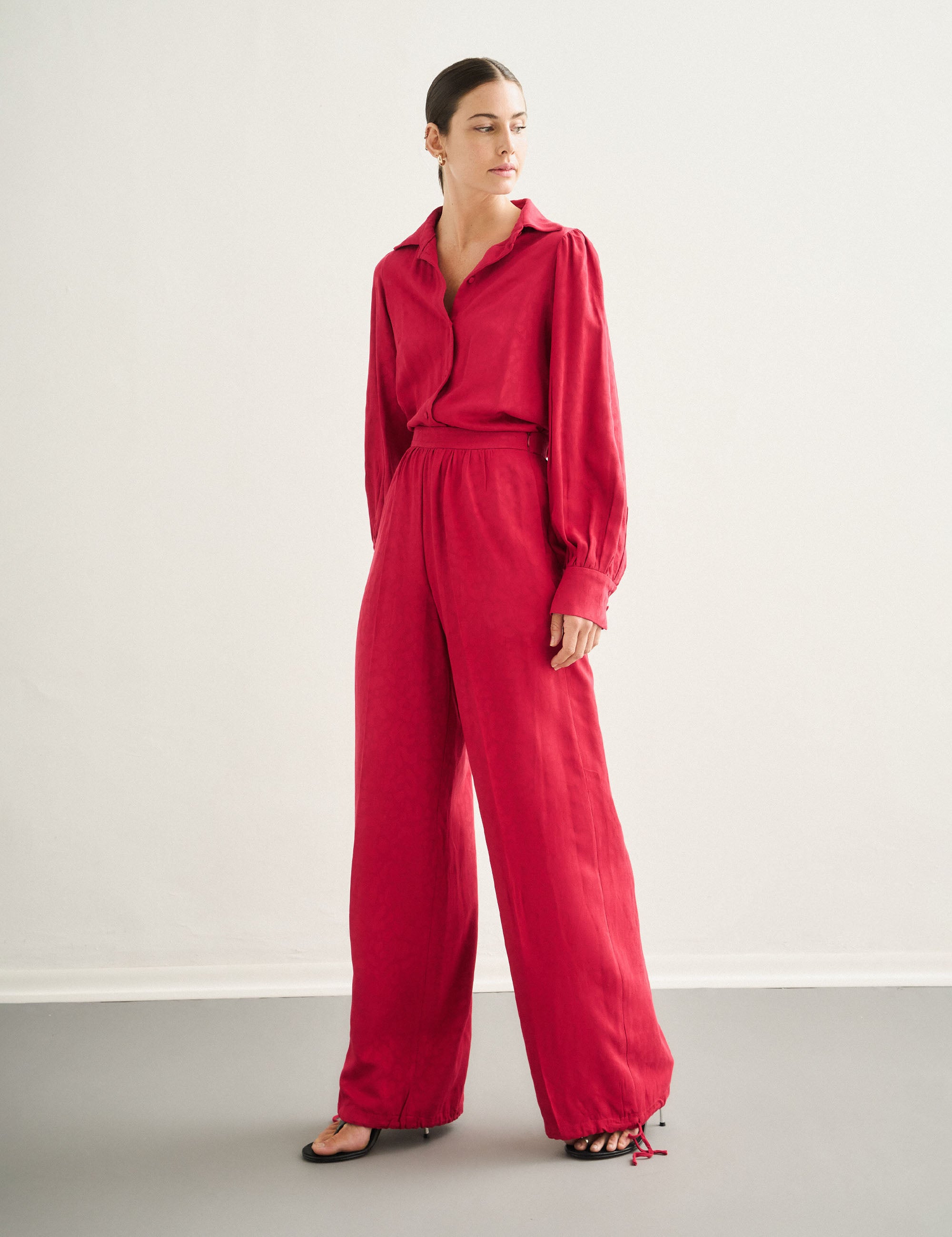 Calça Sandra Jacquard Vermelho