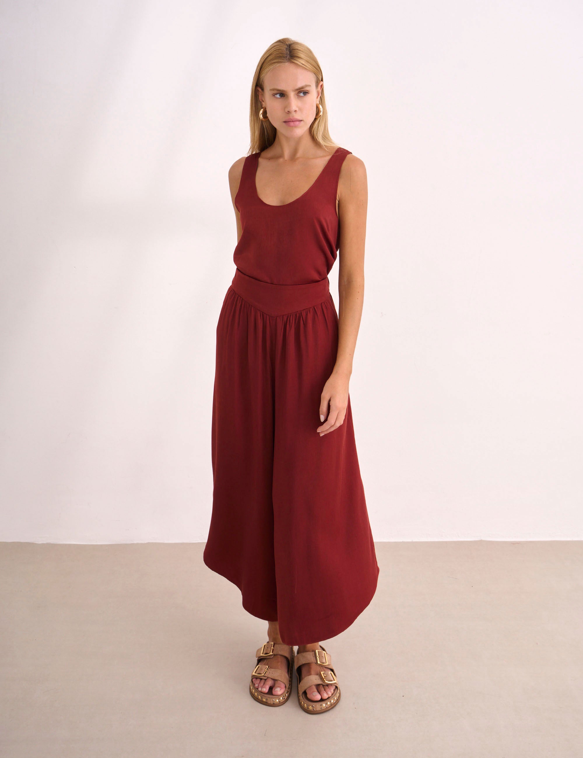 Calça Violett Cetim Vermelho