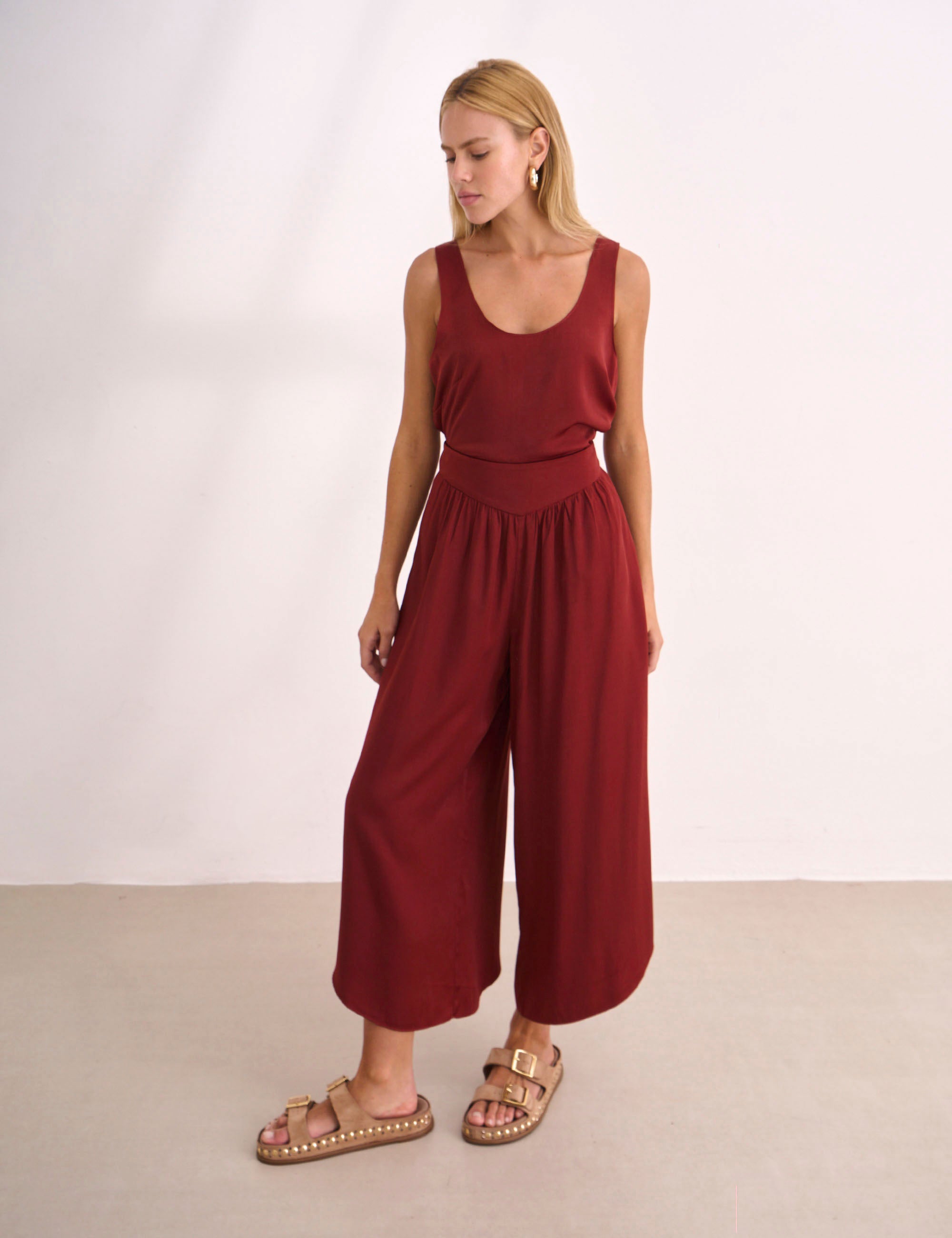 Calça Violett Cetim Vermelho
