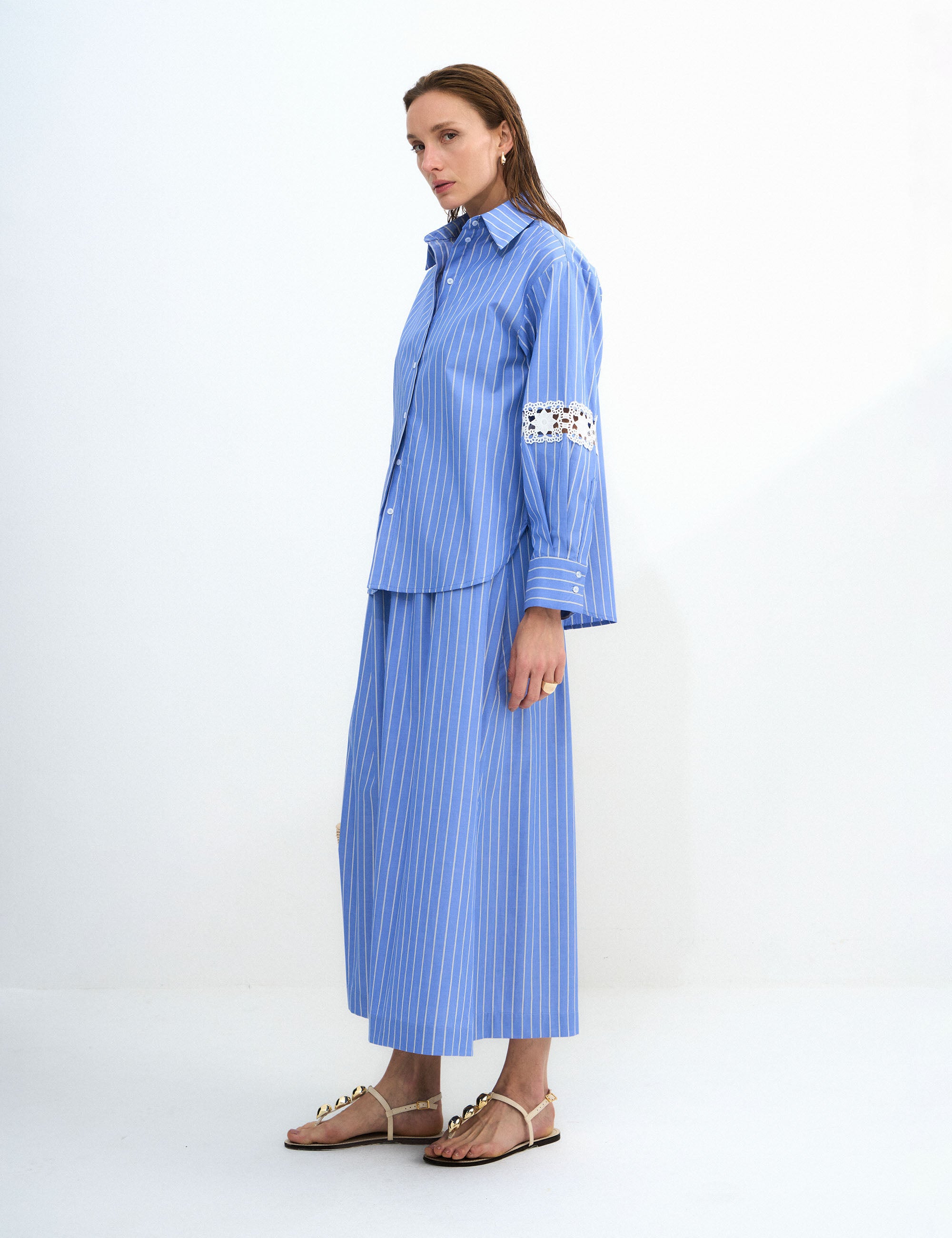 Camisa Alice Risca Azul