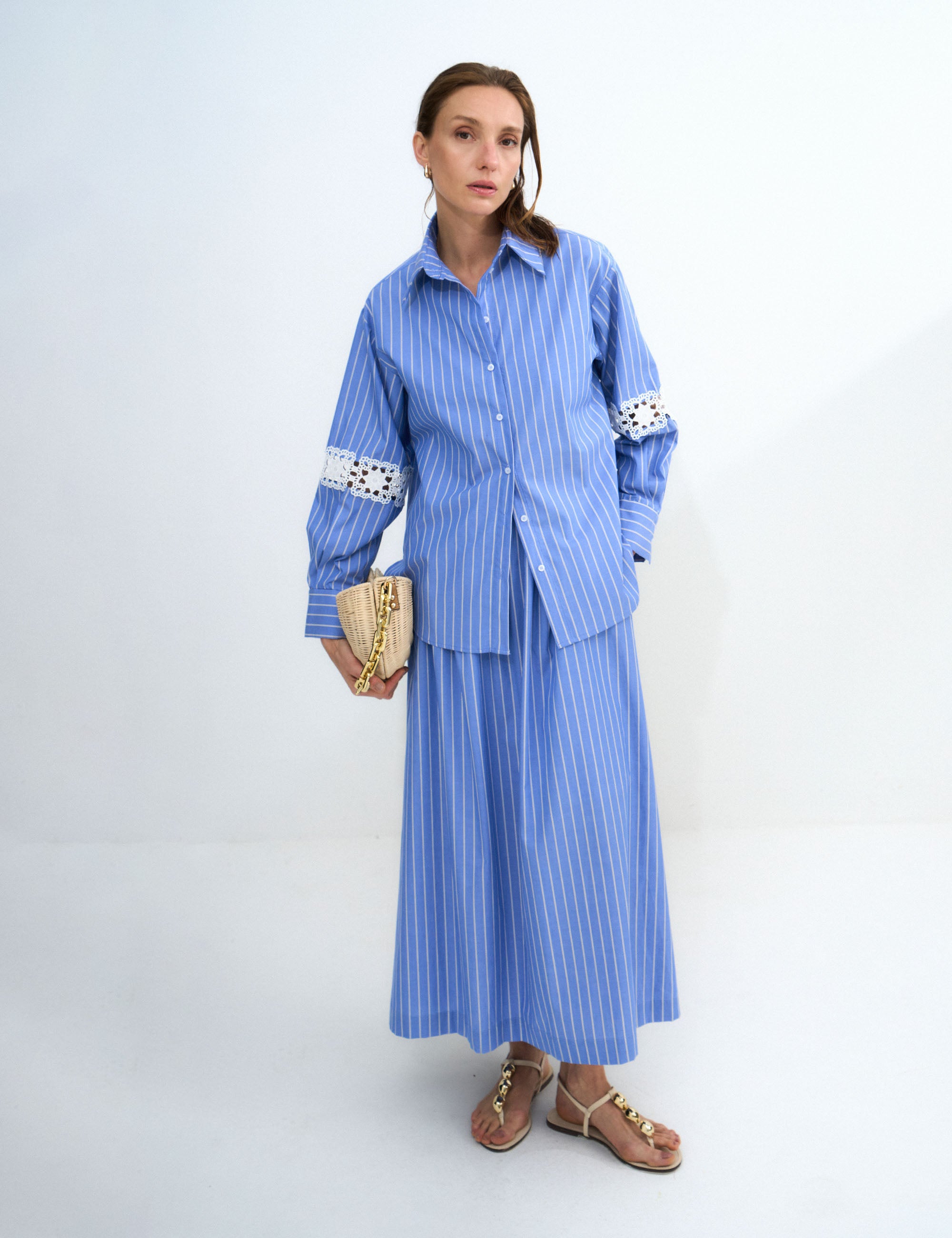 Camisa Alice Risca Azul