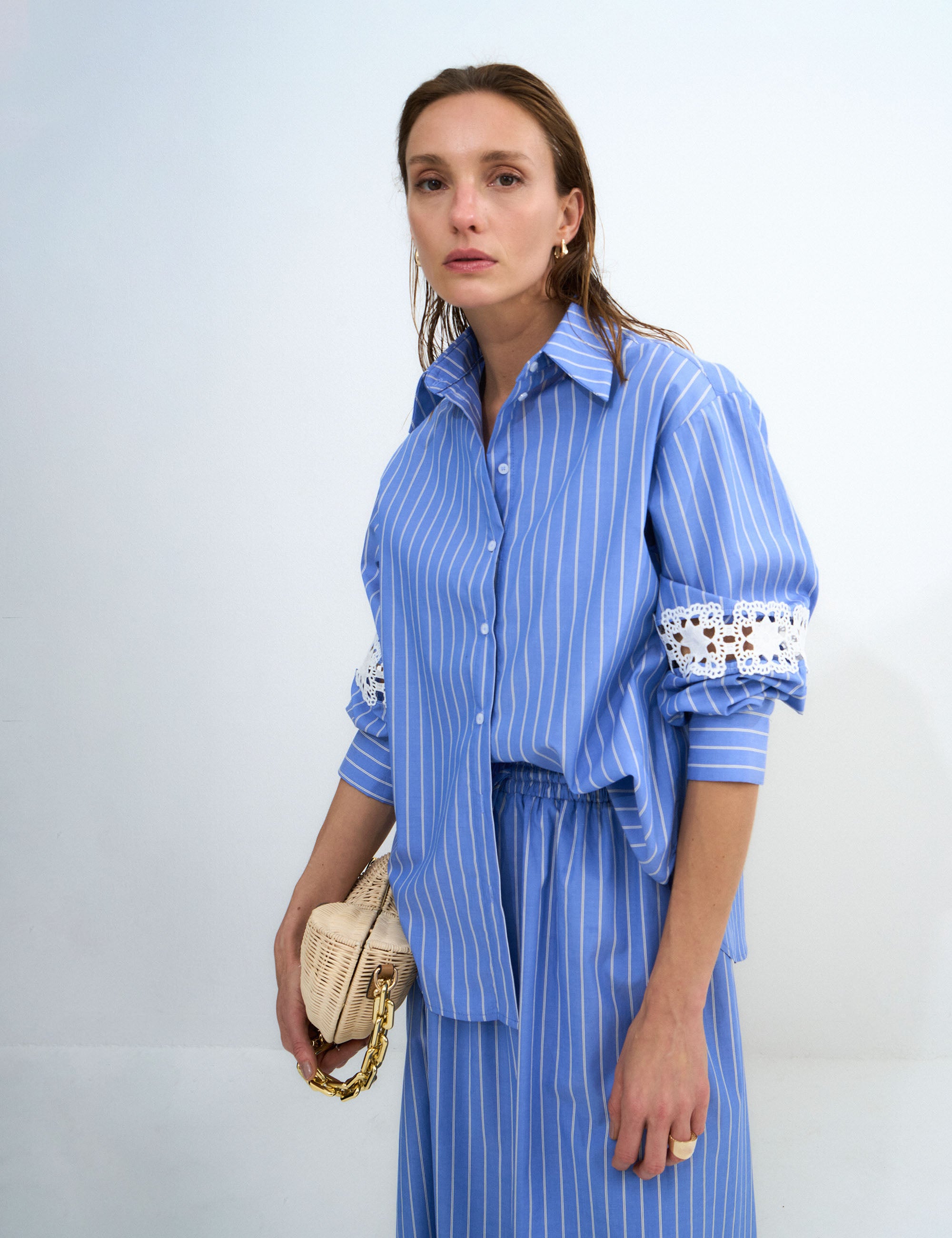 Camisa Alice Risca Azul