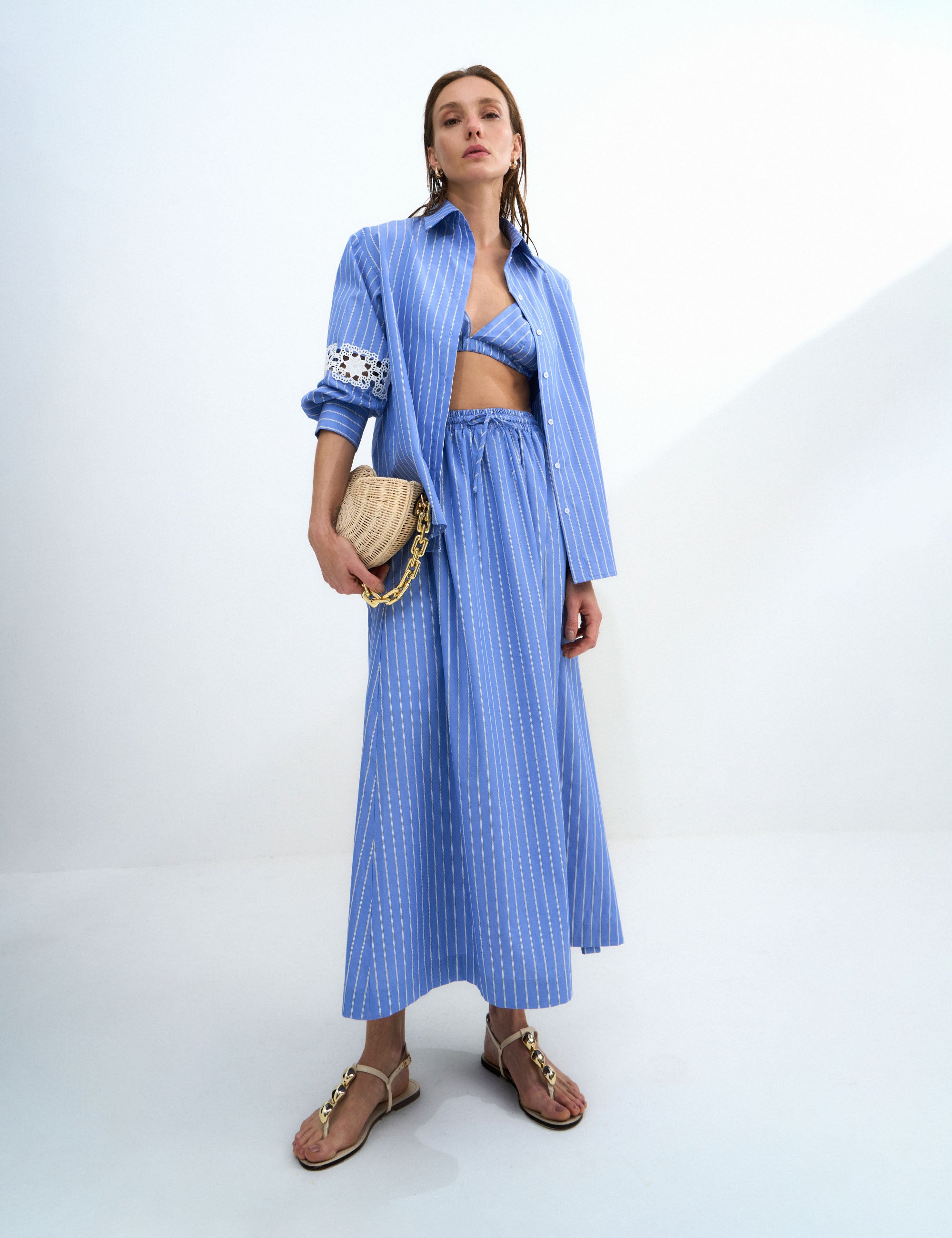 Camisa Alice Risca Azul