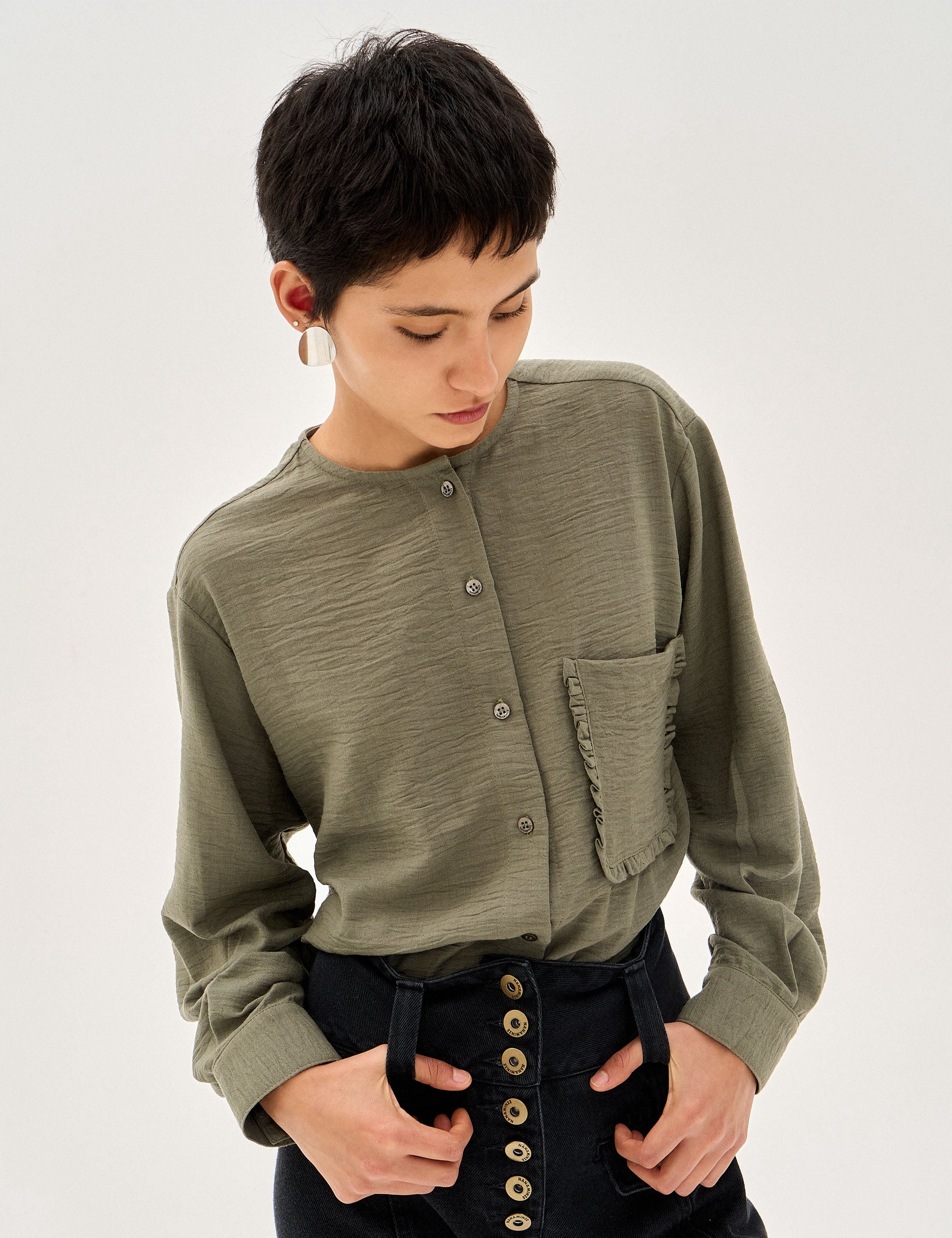 Camisa Alyssa Fluída Militar