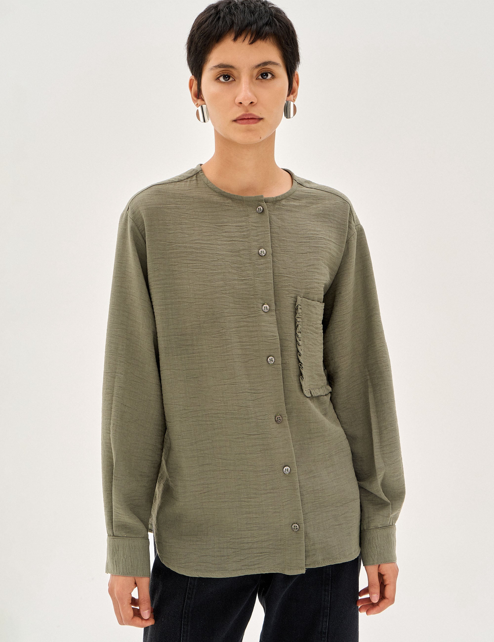 Camisa Alyssa Fluída Militar