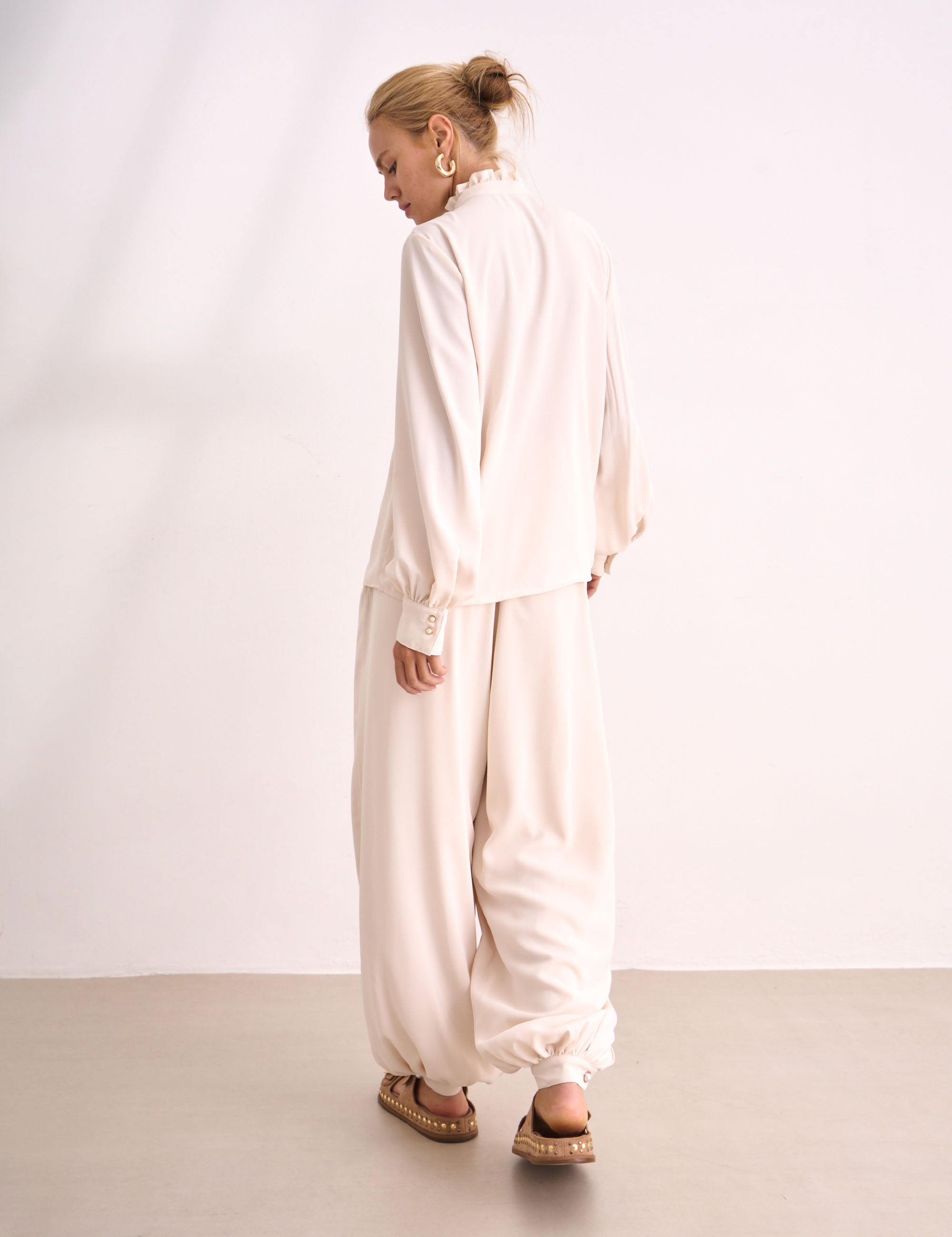 Camisa Aurora Crepe Marfim