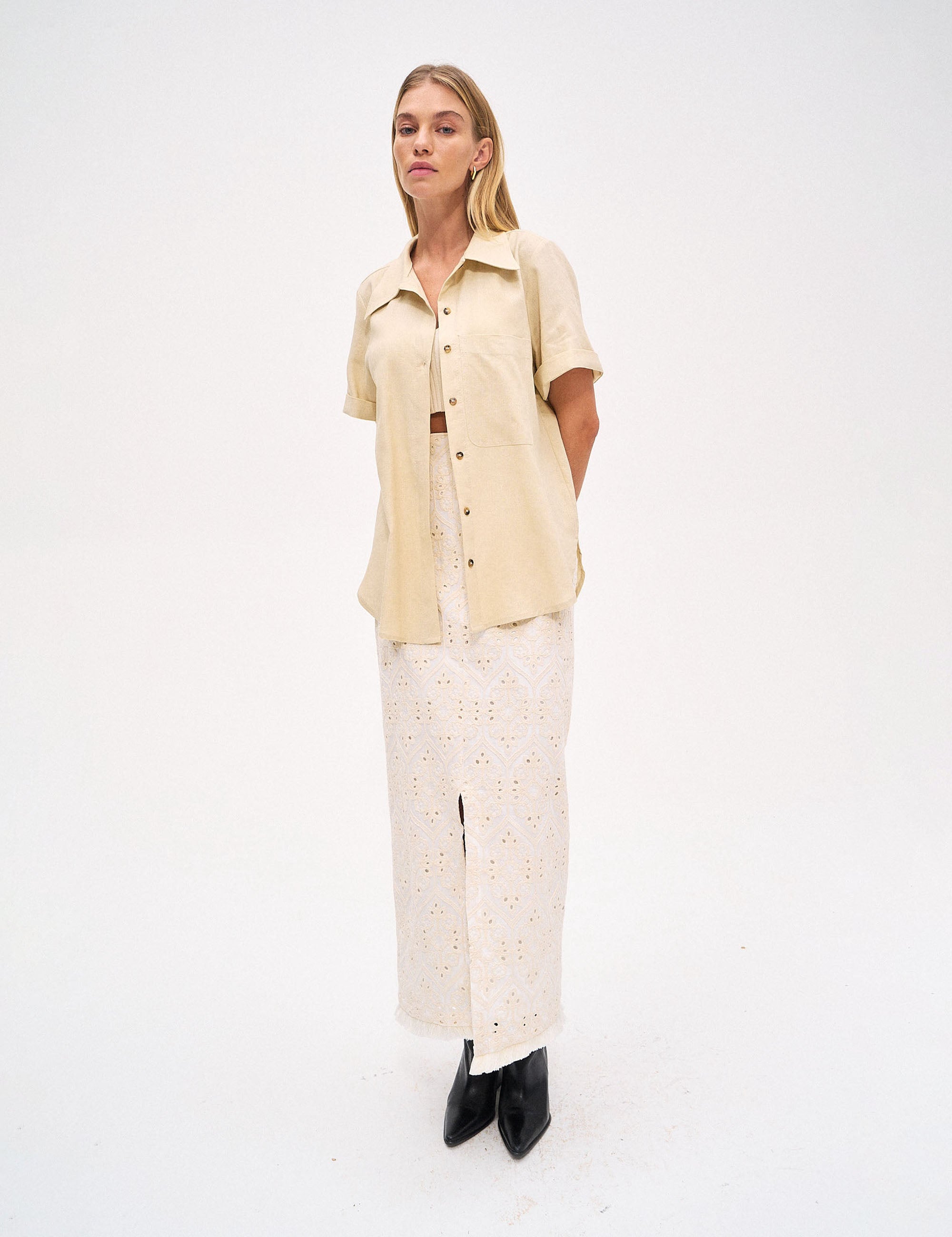 Camisa Ayla Linho Areia