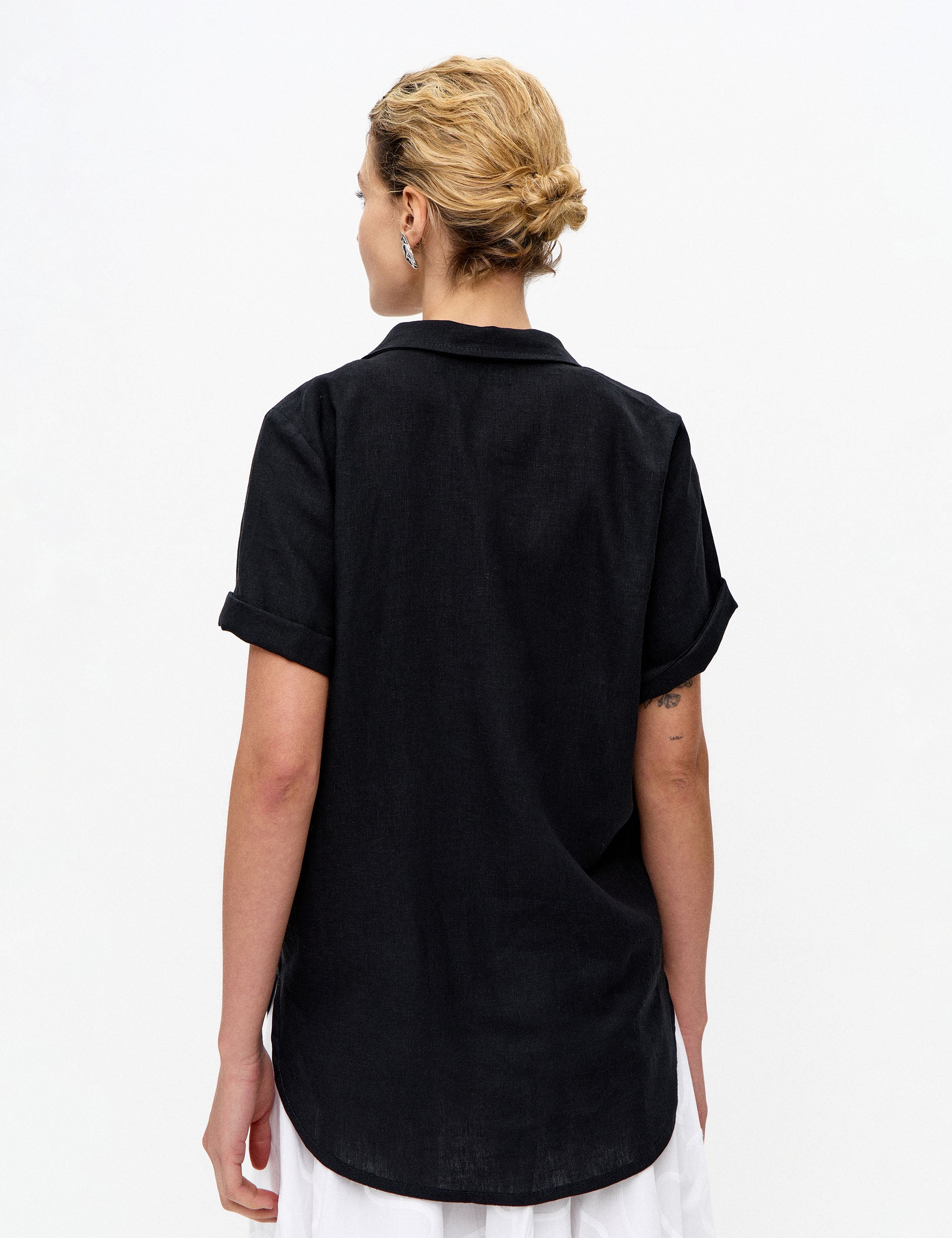 Camisa Ayla Linho Preto