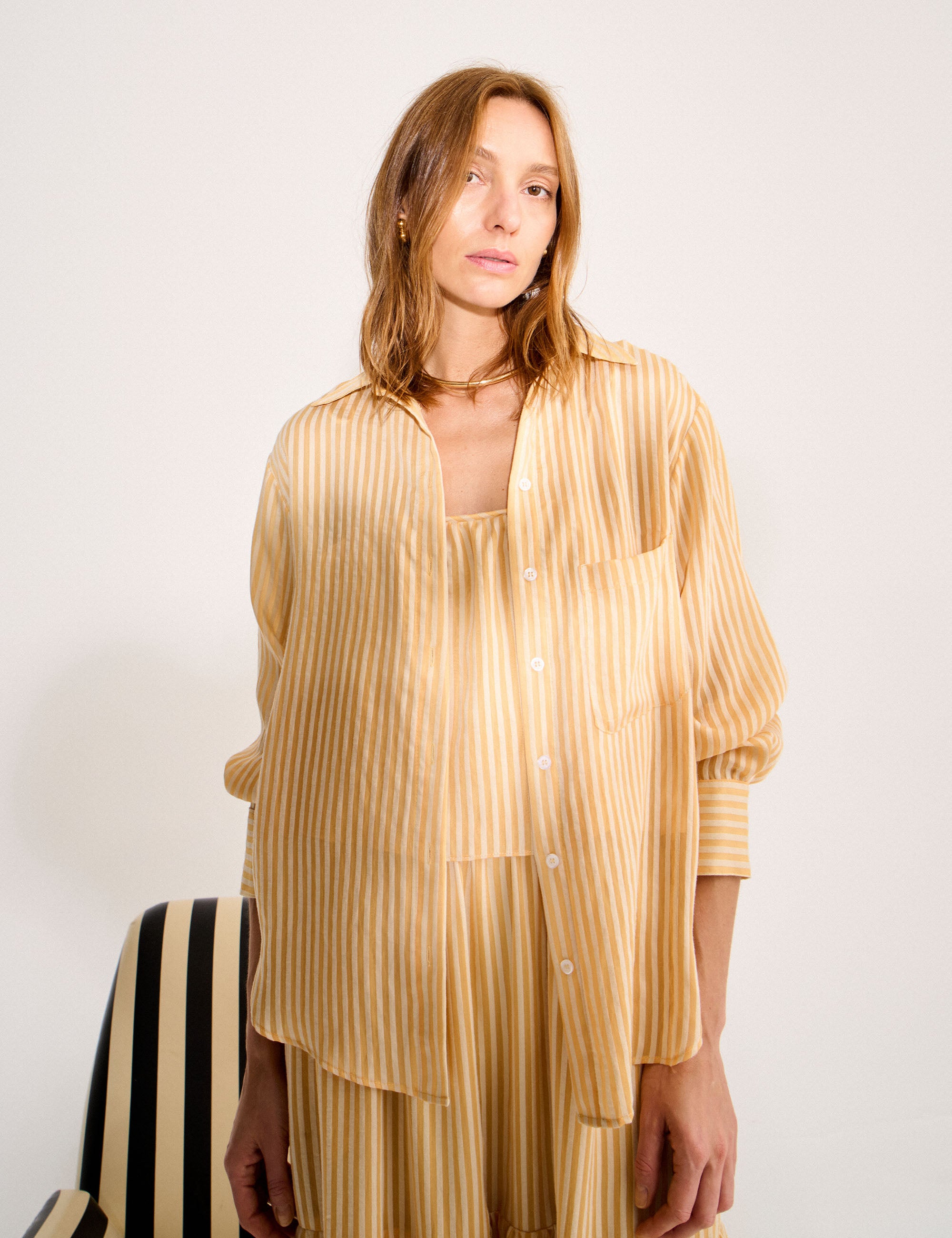 Camisa Bianca Listra Amarelo