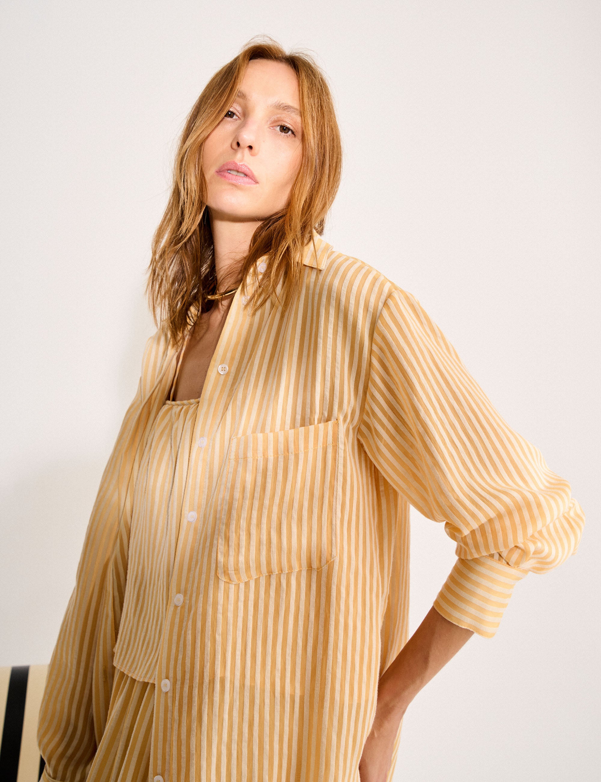 Camisa Bianca Listra Amarelo