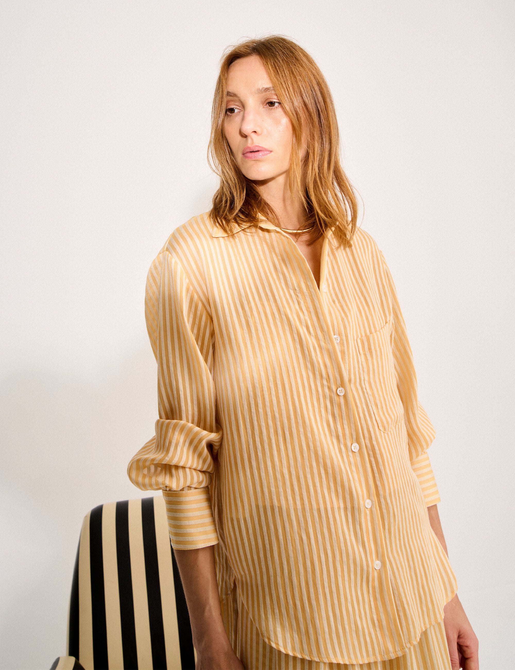 Camisa Bianca Listra Amarelo