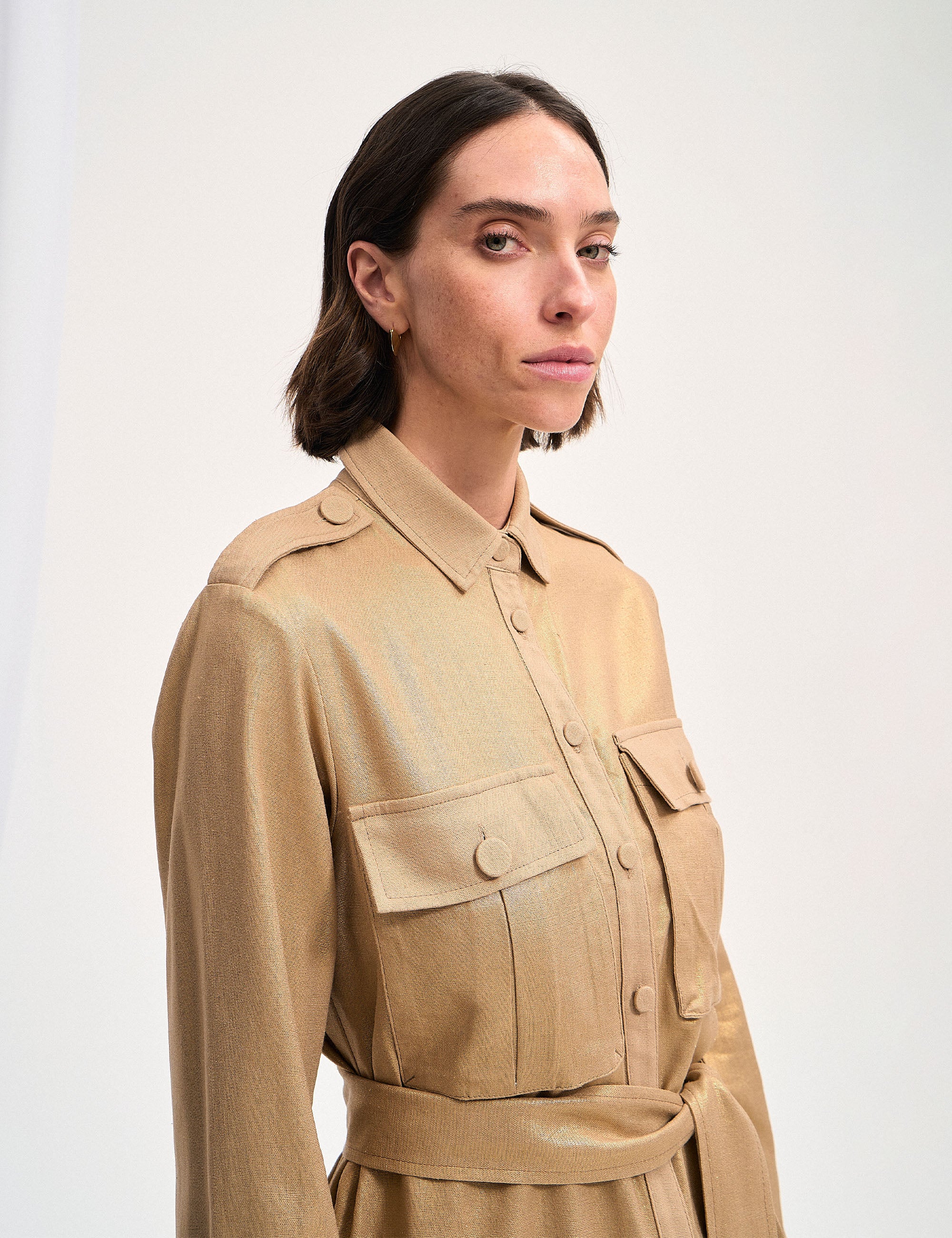 Camisa Ella Cargo Bege