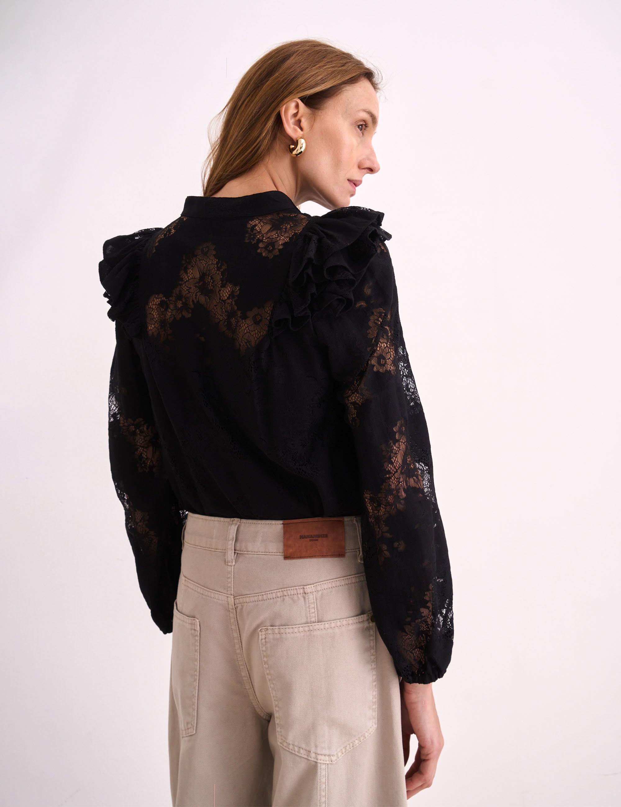 Camisa Carmina Renda Preto