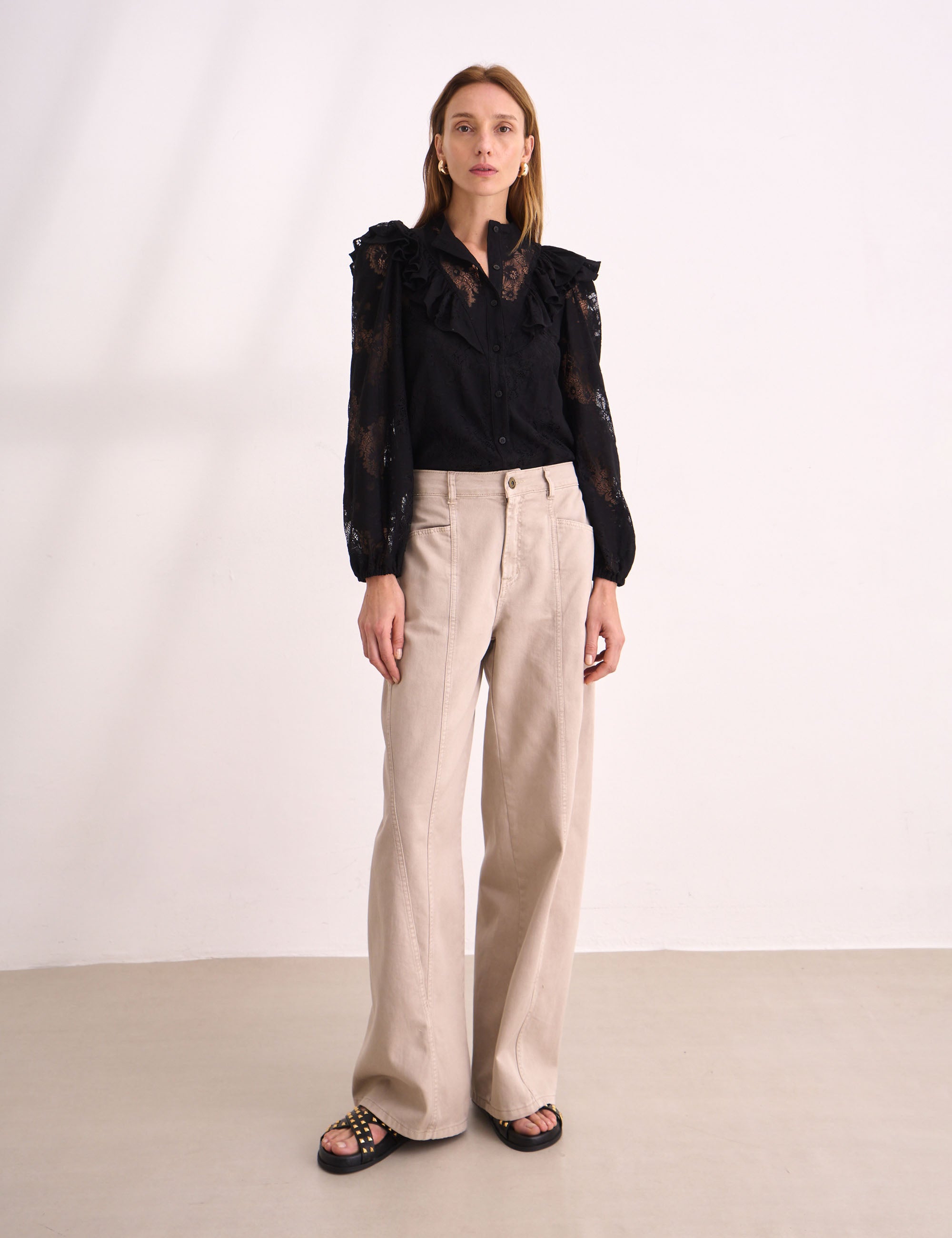 Camisa Carmina Renda Preto