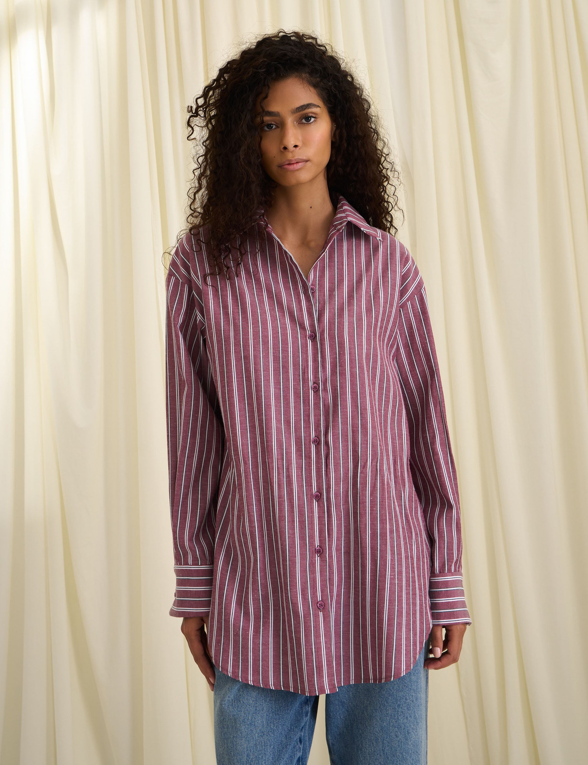 Camisa Fabiana Tricoline Bordeaux