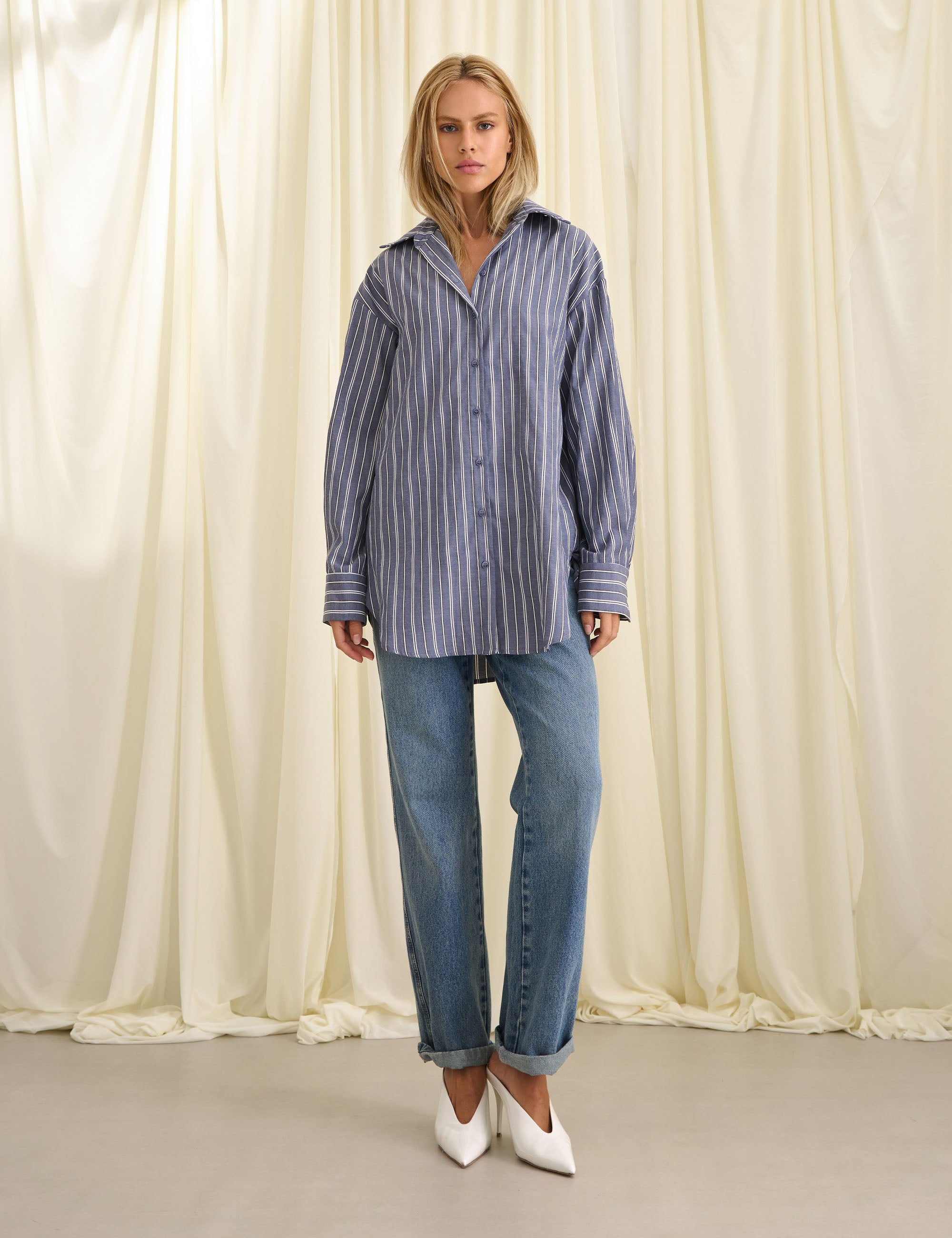 Camisa Fabiana Tricoline Denim