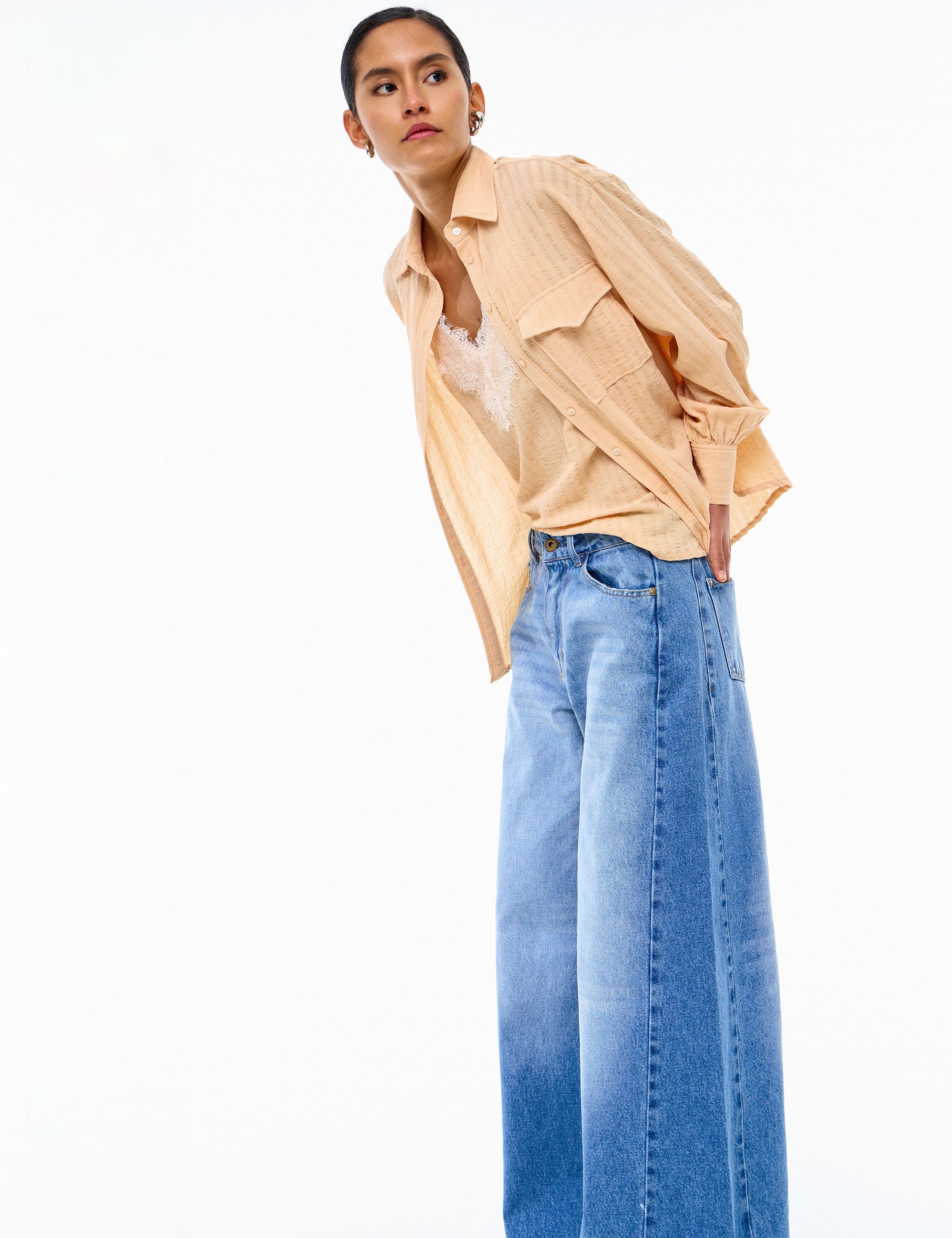 Camisa Flavia Crepe Chic Pele
